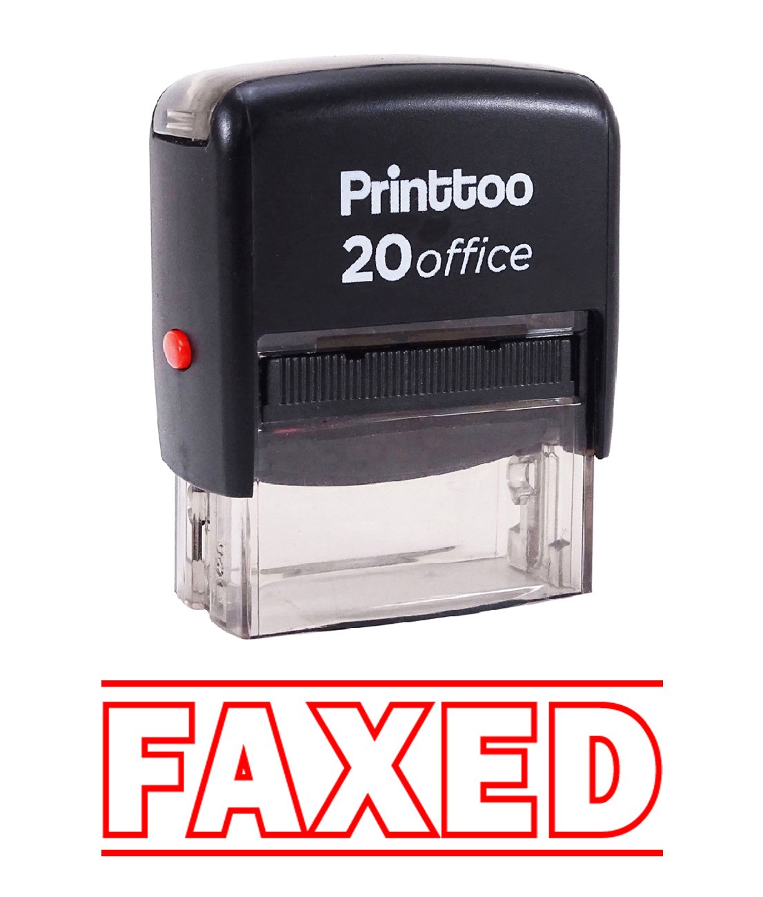 Custom Self-Inking Rubber Stamp for Office & Business - Personalized Faxed Stamp in Red - Perfect for Documents, Mail, and Paperwork