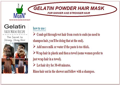 Premium Gelatin Powder Hair Mask for Shinier, Stronger Hair - 25g | Deep Conditioning Treatment for Damaged & Dry Hair | DIY Protein Treatment at Home