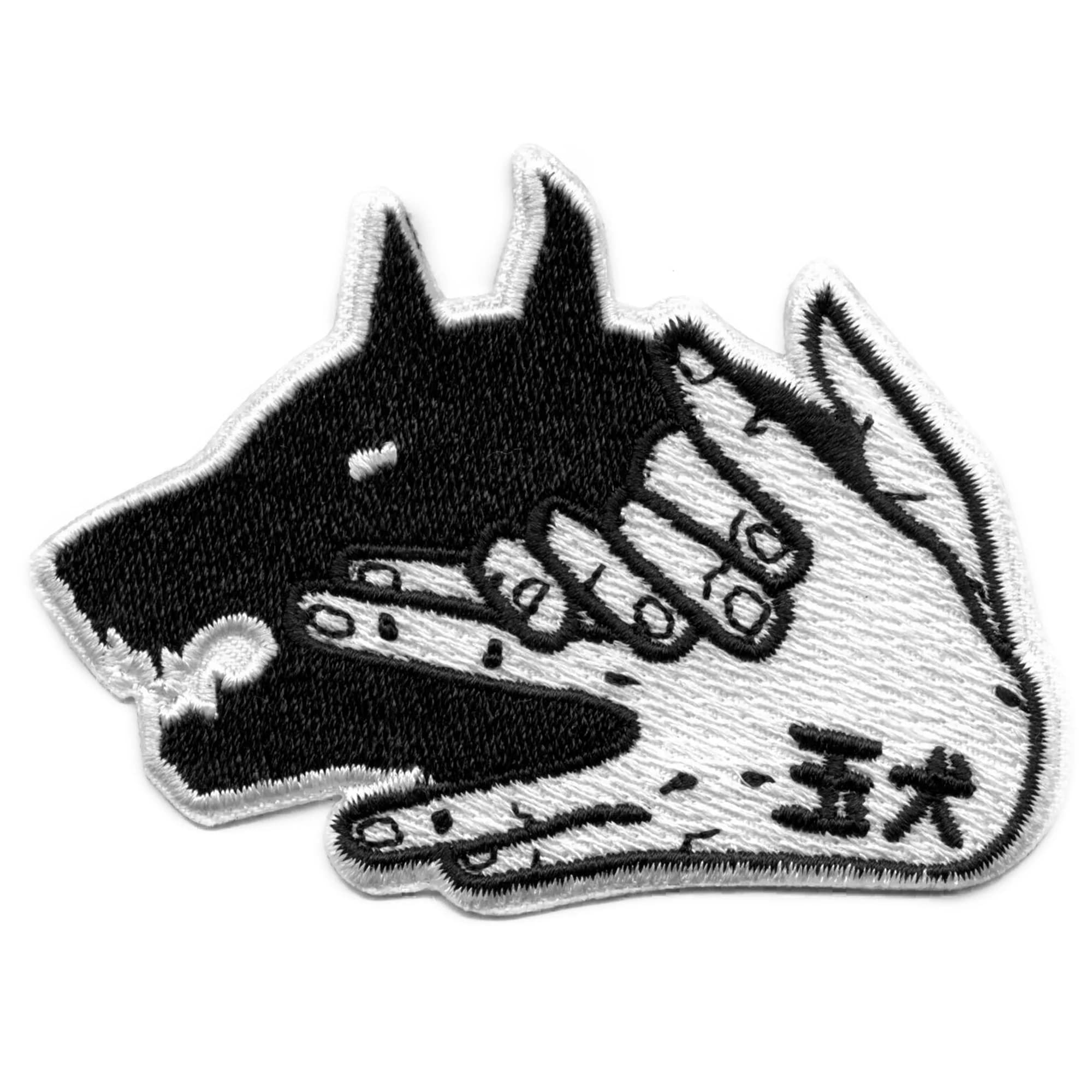 Anime Dog Hand Shadow Puppet Embroidered Iron-On Patch for DIY Crafts, Cosplay, and TV Show Costumes | Perfect for Sewing, Jackets, and Backpacks