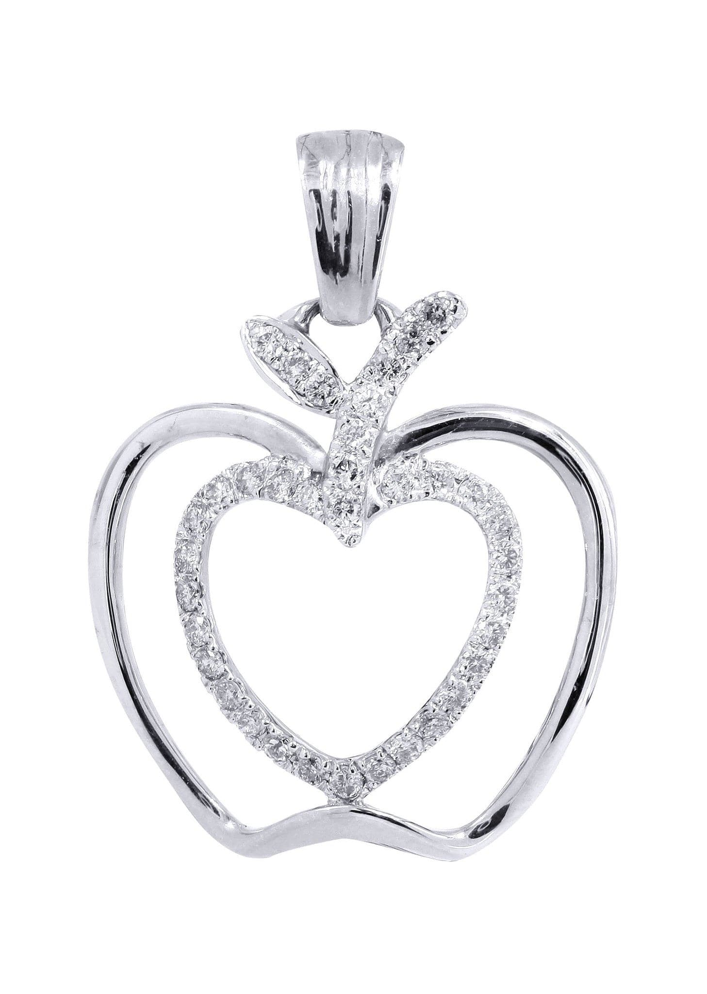 0.38 Carat Diamond Apple Pendant Necklace - 2.07 Grams 14K Gold Jewelry for Women - Perfect Gift for Anniversary, Birthday & Valentine's Day