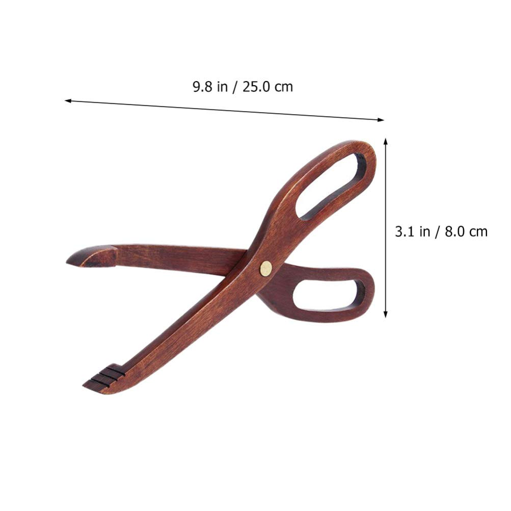 Hemoton Wooden BBQ Grill Tongs - 1pc Bread Clip, Meat Clamp & Serving Tongs for Barbecue, Baking & Dessert - Perfect for Grilling, Camping & Kitchen Use