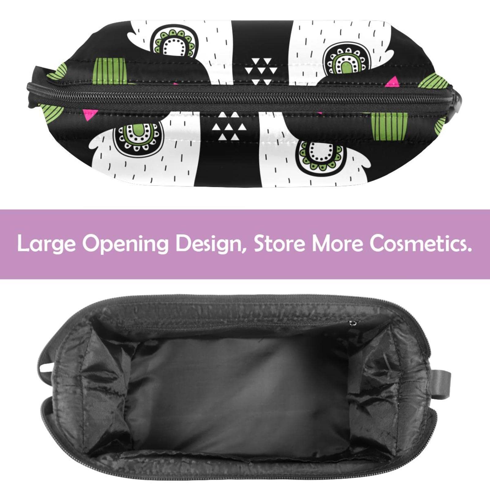Large Travel Cosmetic Bag for Women - Waterproof Makeup Organizer with Cute Llama & Alpaca Print - Perfect Toiletry Bag for Vacation, Gym & Daily Use
