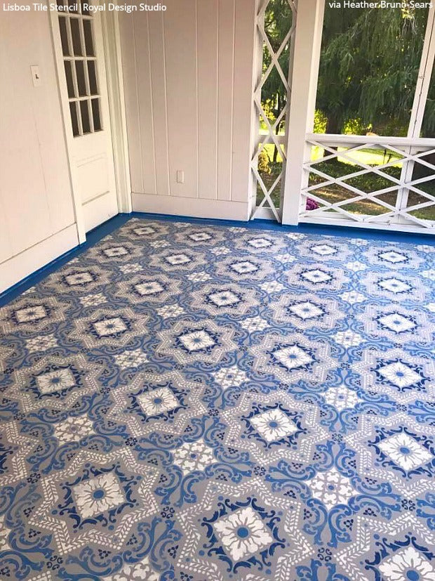 Lisboa Tile Stencil - Reusable DIY Ceramic Stencils for Home Decor, Wall Art & Craft Projects | Perfect for Bathroom, Kitchen Backsplash & Floor Tile Designs