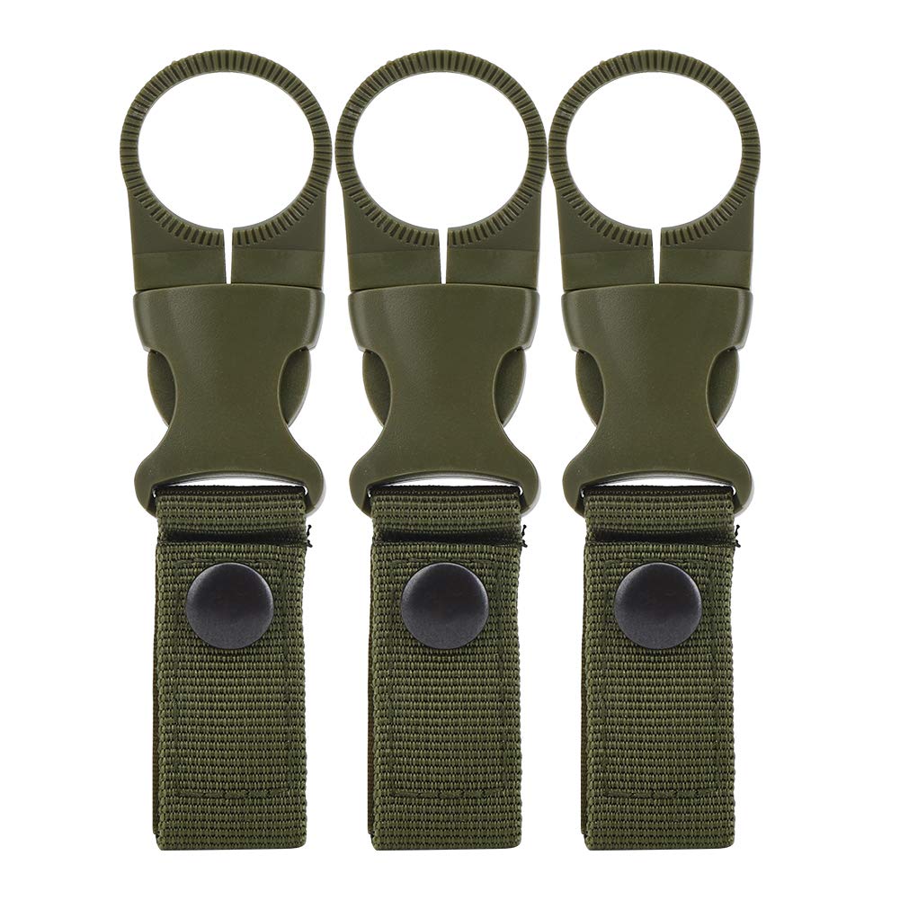 01 Durable Green Water Bottle Carabiner Hook - Multifunctional Outdoor Travel Accessory for Hiking, Camping & Backpacking