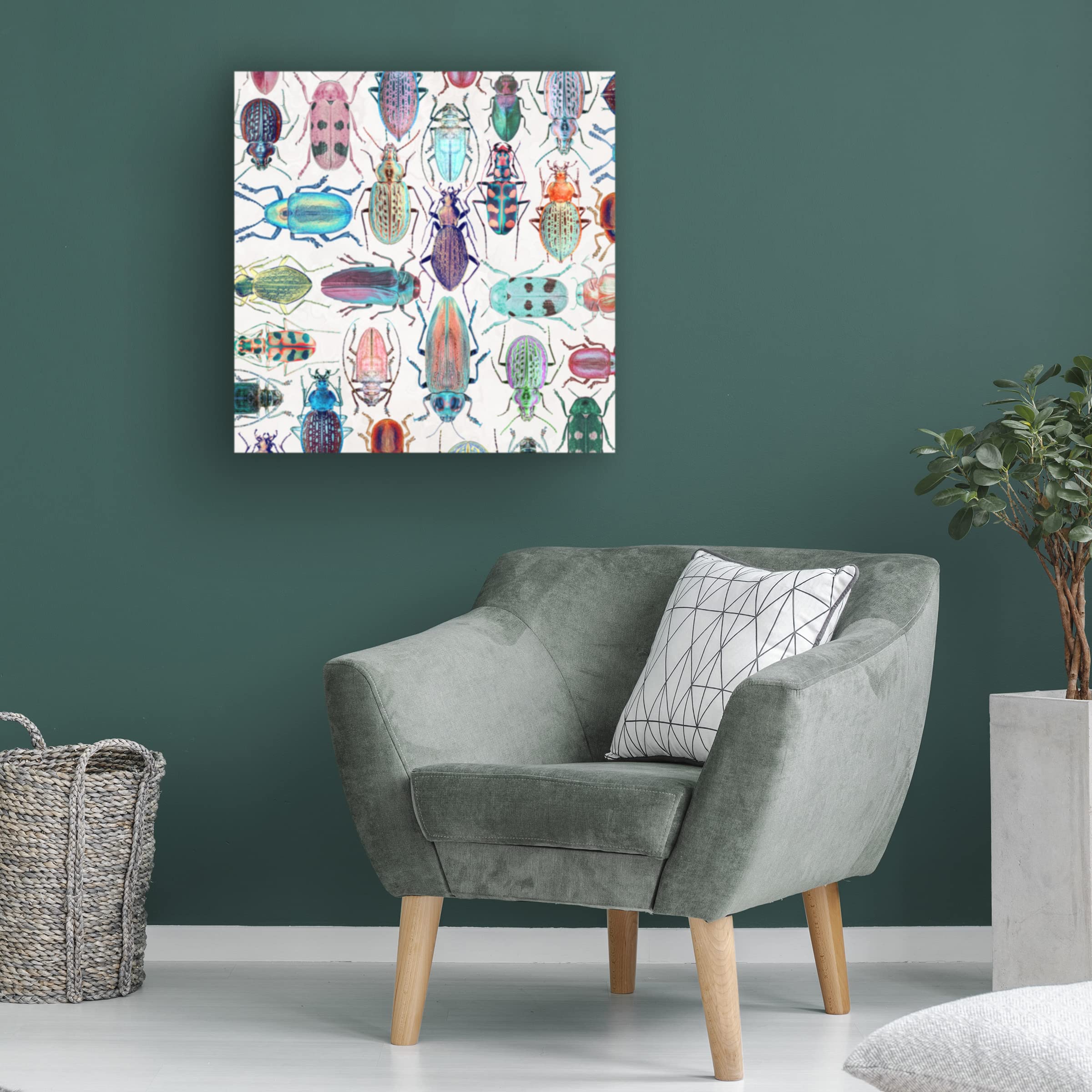 Beautiful Beetles Canvas Art Print by Cora Niele - Vibrant Insect Wall Decor for Living Room, Bedroom & Office - Trademark Fine Art Collection