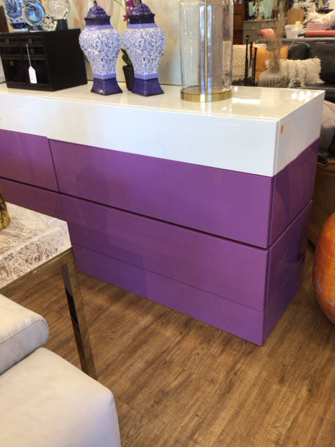 Pianca Spazio Purple & White Dresser - Modern 6-Drawer Chest for Bedroom & Nursery Storage | Perfect for Organizing Clothes, Toys & Accessories