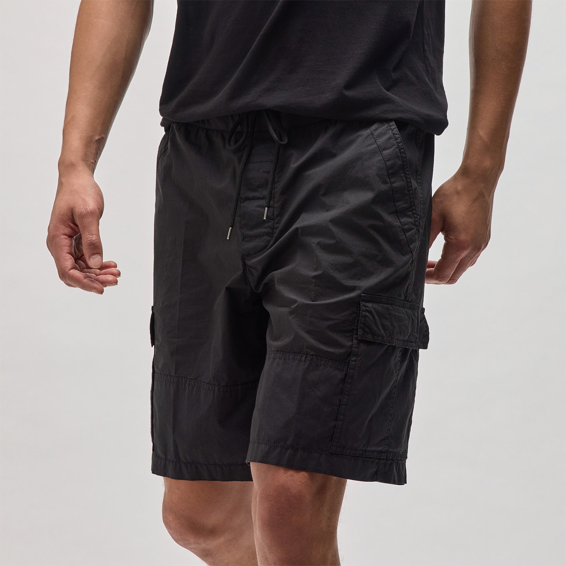 Stretch Poplin Cargo Shorts for Men - Comfortable & Durable Black Casual Shorts | Perfect for Hiking, Travel, and Everyday Wear
