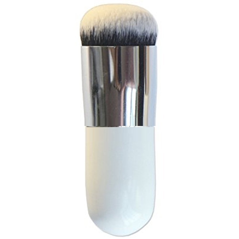 Ladista Chubby Pier Foundation Makeup Brush - Synthetic Fiber BB Cream Concealer & Powder Brush Set (Golden & White) for Flawless Makeup Application - Perfect for Daily Use, Travel & Professional Makeup Kits