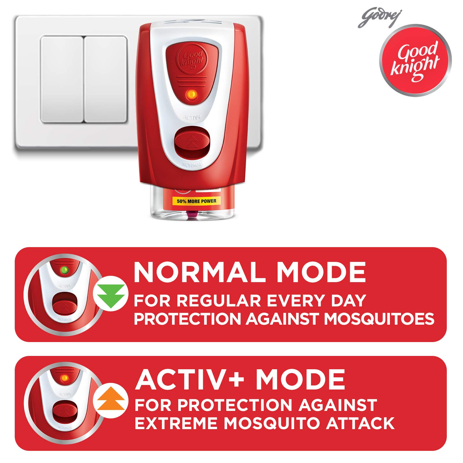 Good Knight Power Activ+ Liquid Vaporizer - 4 Pack Mosquito Repellent Refills (45ml Each) | Effective Insect Protection for Home, Bedroom & Outdoor Use