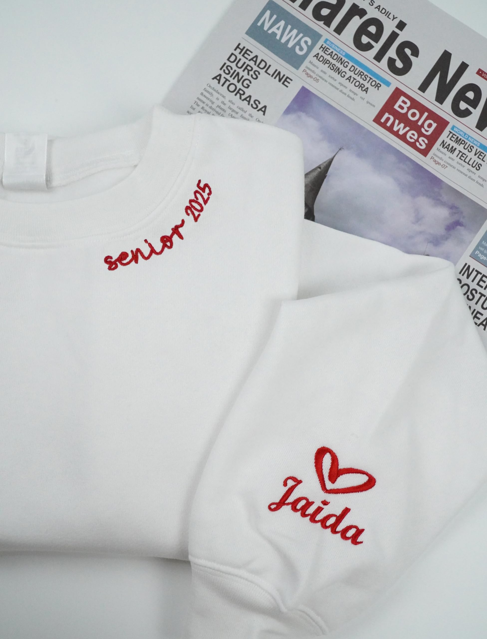 Custom Embroidered Senior Shirt - Personalized Graduation Gift for High School & College Seniors - Perfect for Yearbook Signing & Senior Week Celebrations