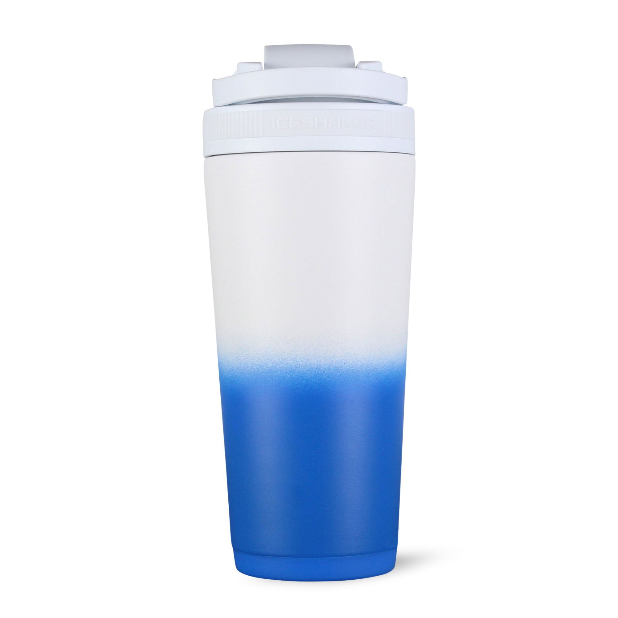 Ombre Series 26oz Shaker Bottle - Royal White Ombre | Leakproof Protein Shaker for Gym, Workouts & Travel | BPA-Free Ice Shaker for Protein Drinks & Smoothies