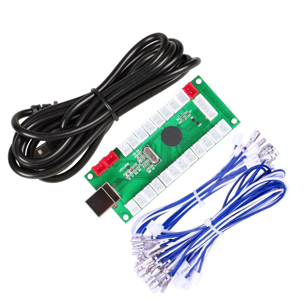 Zero Delay USB Encoder for PC Arcade Games - Compatible with 2-Pin Joystick & Happ Push Buttons - Perfect for DIY Arcade Sticks, Retro Gaming Consoles & MAME Cabinets