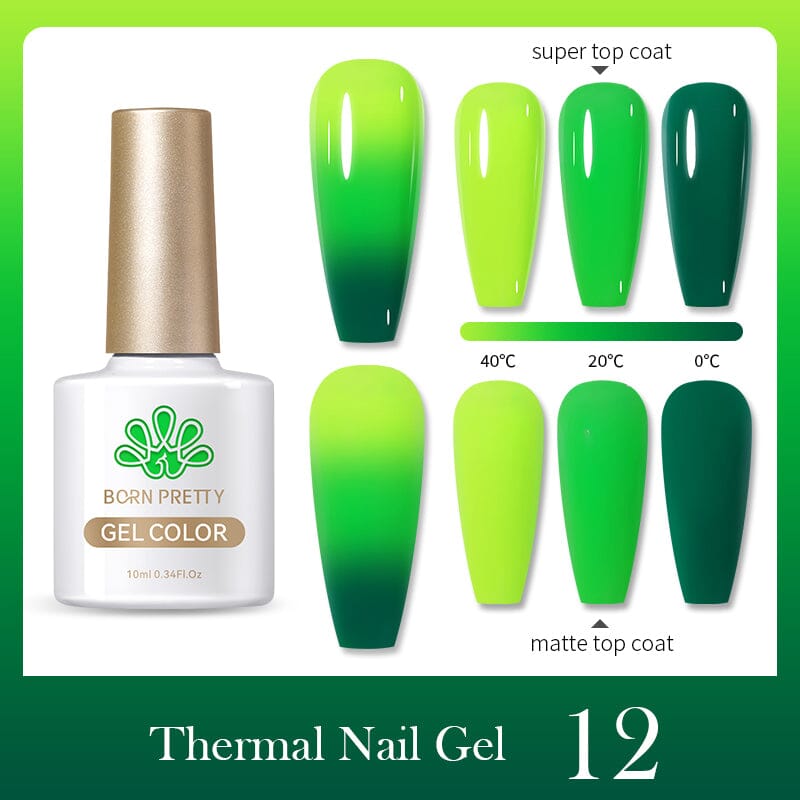 BORN PRETTY 10ml Thermal Color Changing Nail Polish - Long Lasting Gel Nail Lacquer for Manicures & Pedicures, Perfect for Parties, Holidays & Special Occasions