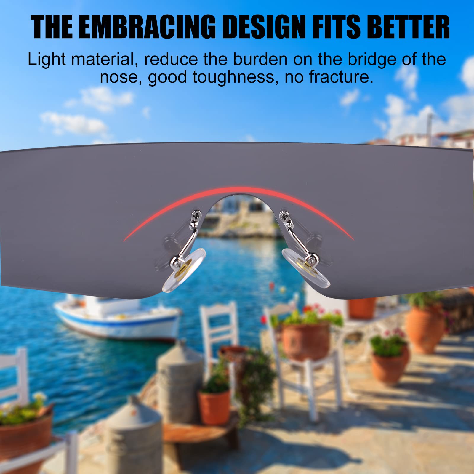 Futuristic Wrap Around Sunglasses for Women & Men - 3 PCS One Piece Flat Top Shield Eyewear, Rimless Single Lens Celeb Sunglasses | Perfect for Driving, Cycling, Outdoor Sports & Fashion Statement