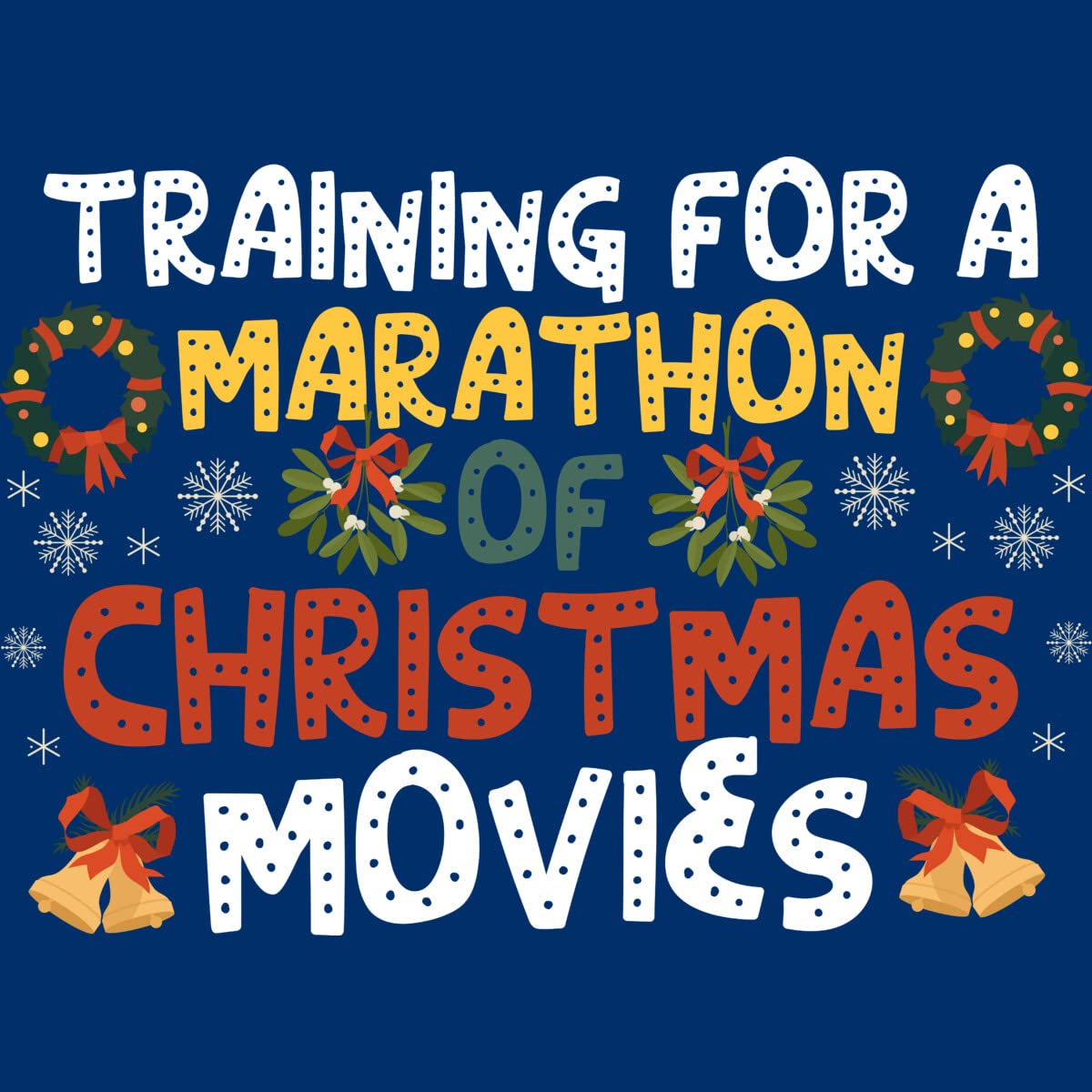 Design By Humans Men's Marathon Christmas Movies Training Graphic T-Shirt - Funny Holiday Movie Lover Tee for Casual Wear & Christmas Parties
