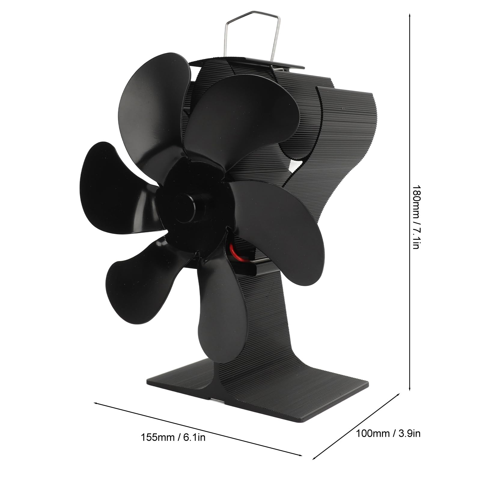 Wood Stove Fan Heat Powered - Ultra Quiet 6 Blade Non-Electric Fireplace Fan, Eco-Friendly Mini Aluminum Stove Top Thermal Fan for Wood Burning Stoves & Gas Fireplaces - Perfect for Home Heating, Cabin Warmth & Energy Efficiency