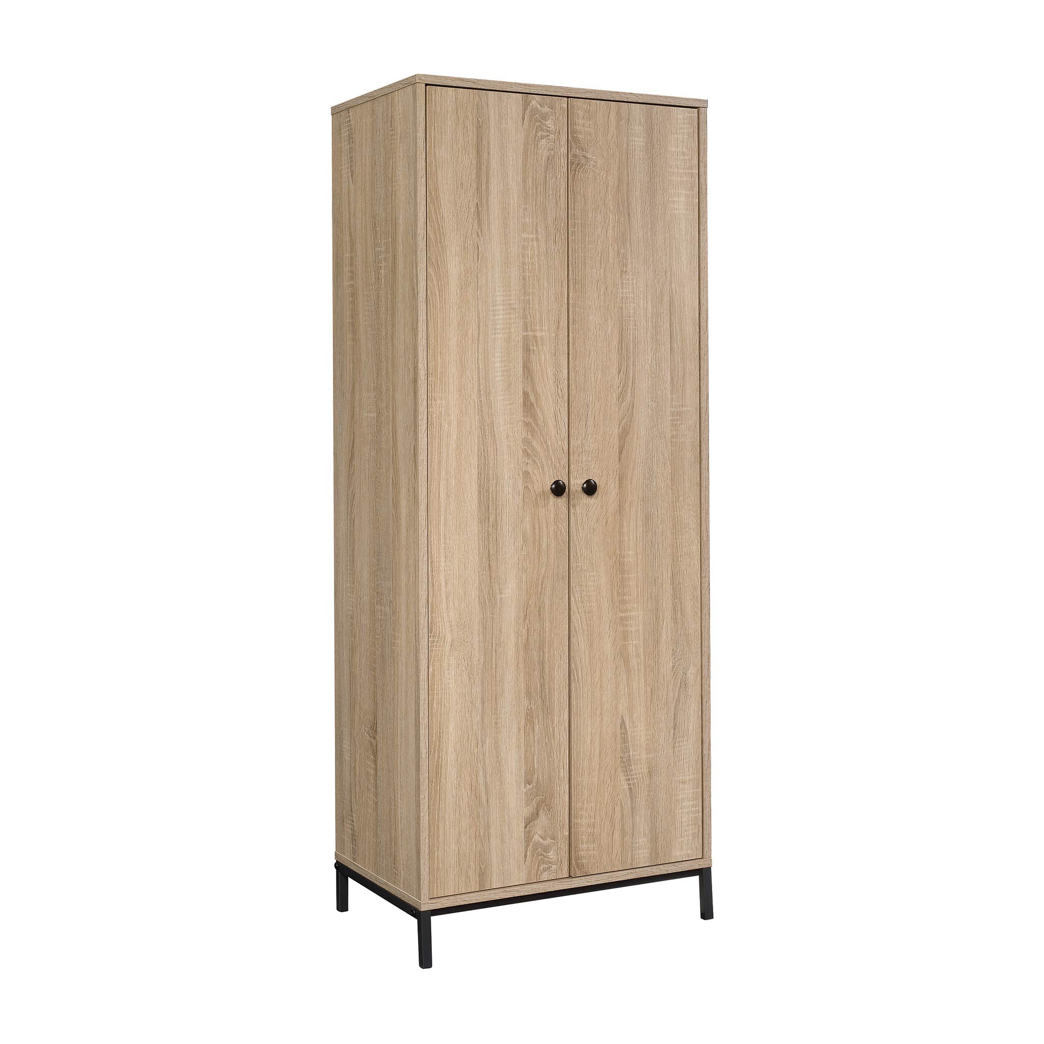 Sauder 424942 North Avenue Storage Cabinet - Charter Oak Finish | Rustic Wood TV Stand, Bookshelf & Home Office Organizer for Living Room & Bedroom