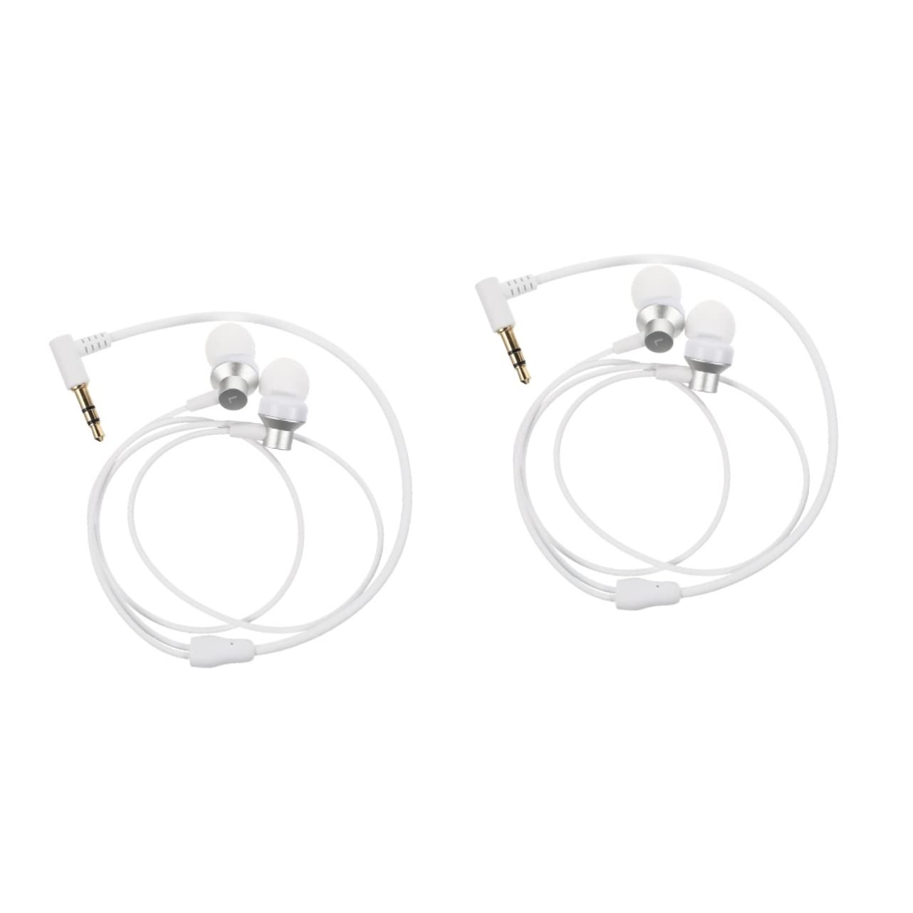 UKCOCO 2-Pack VR Glasses Headset with HiFi Wired Earphones - Metal In-Ear Headphones with Corded Earbuds, White Headwear Accessories for Virtual Reality Gaming & Movie Watching