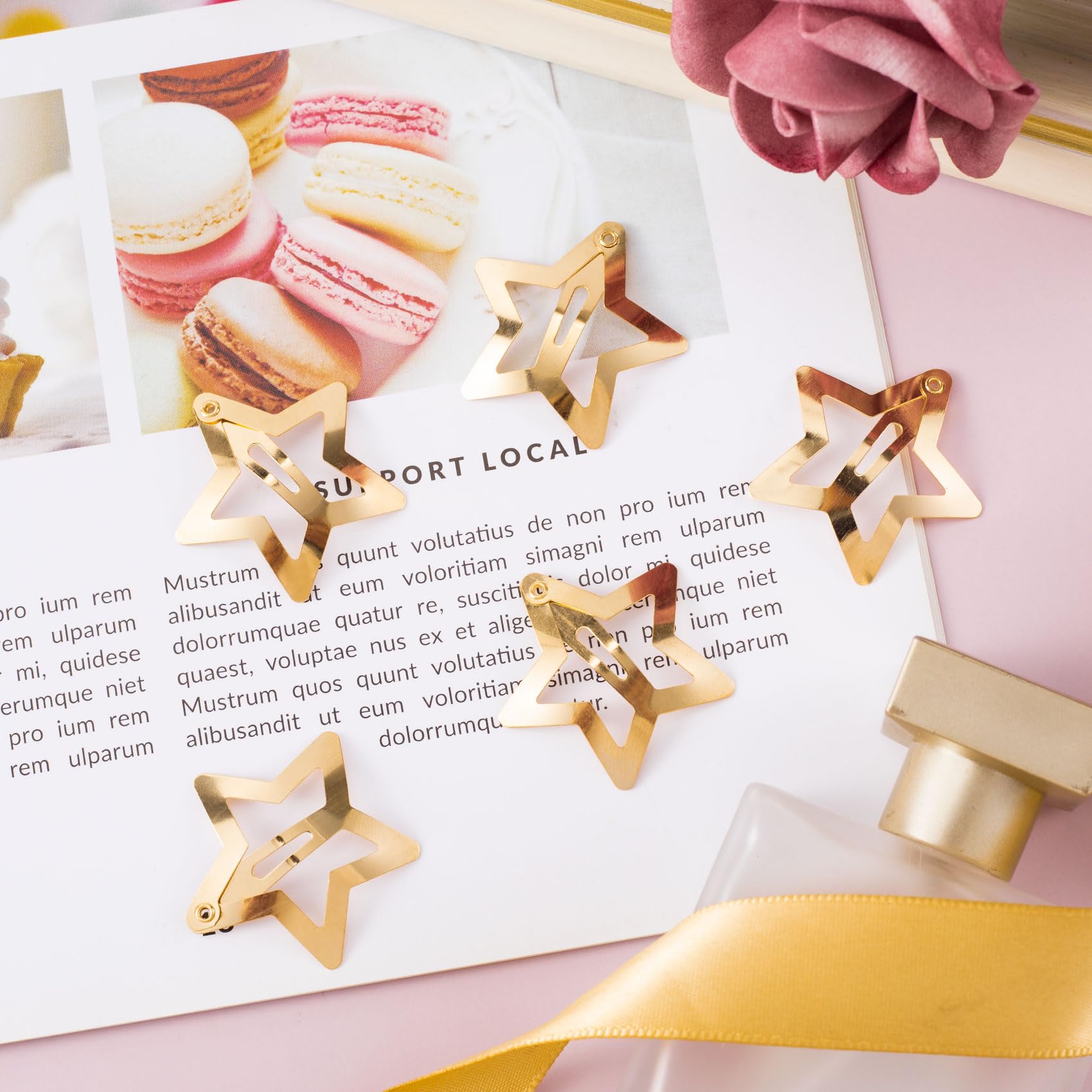 Joez Wonderful 20 Pcs Gold Star Hair Clips - 1.18
