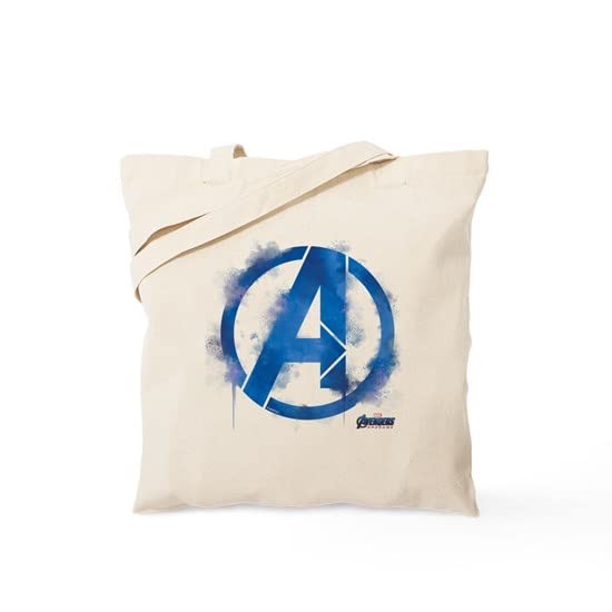 Avengers Endgame Blue Logo Tote Bag - Natural Canvas Reusable Shopping Bag for Groceries, Beach & Daily Use | Eco-Friendly Marvel Merchandise