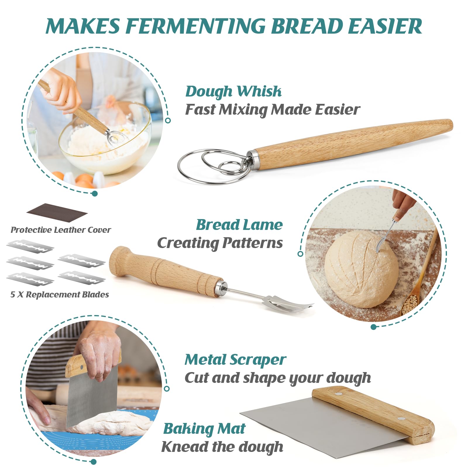 Premium Banneton Bread Proofing Basket Set of 2 - 9