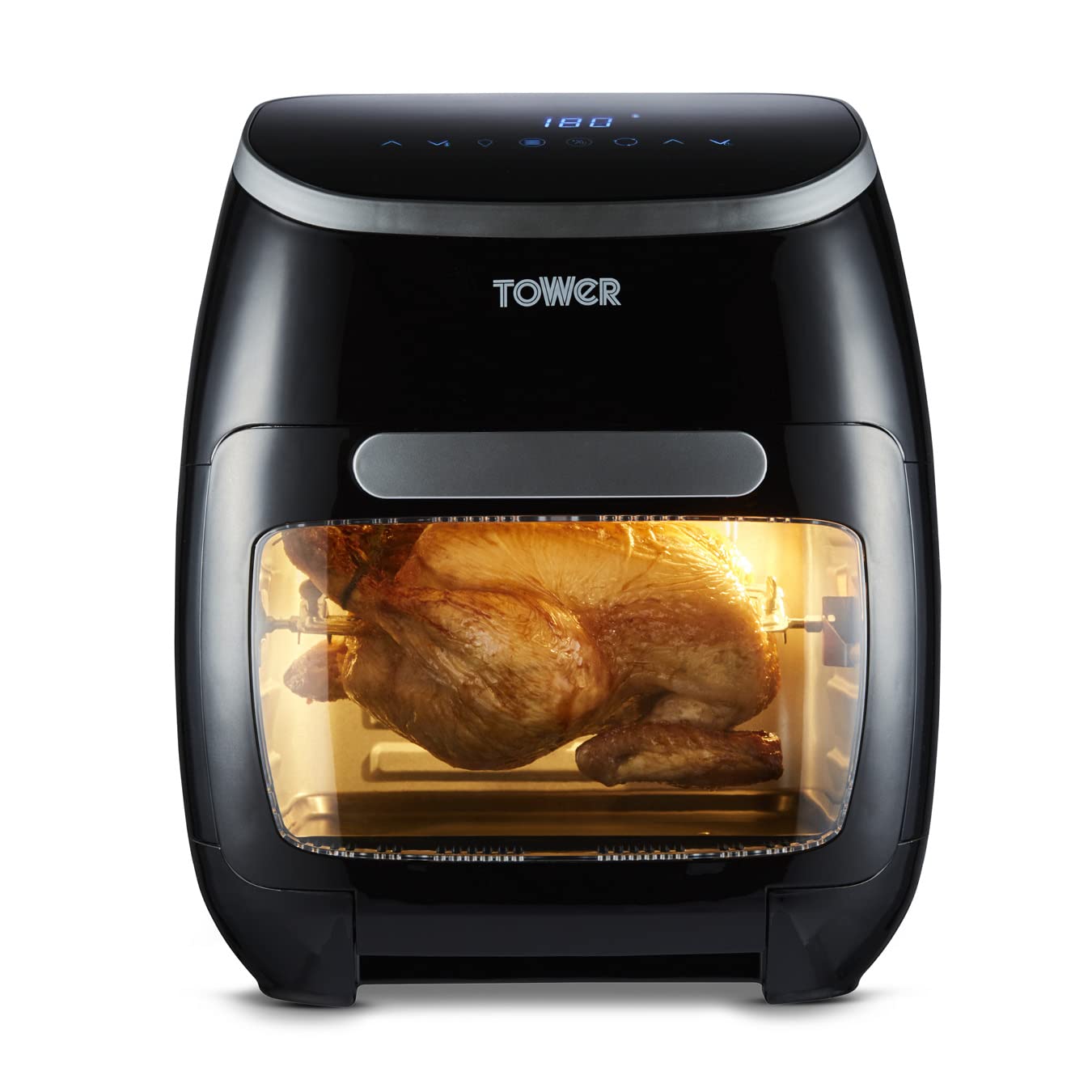 Tower T17039 Xpress Pro 5-in-1 Digital Air Fryer Oven - 11L Large Capacity, 2000W Rapid Air Circulation, 60-Minute Timer, Black - Perfect for Healthy Frying, Baking, Roasting & Reheating Meals for Family Gatherings
