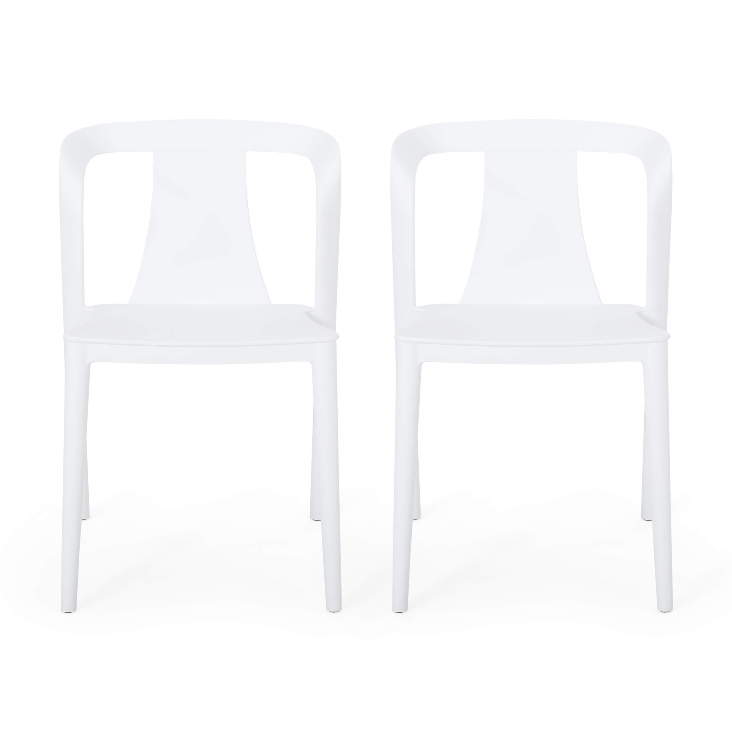 Christopher Knight Home Ianthe Outdoor Dining Chairs (Set of 2) - White Patio Furniture for Garden, Poolside, Backyard & Restaurant Use