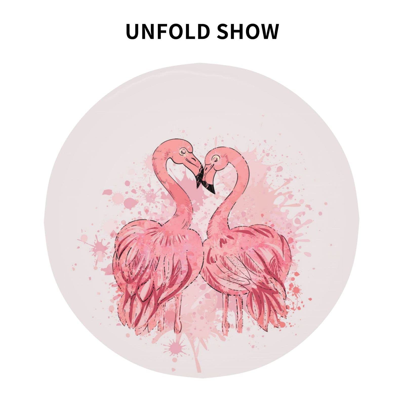 FREEHOTU Pink Flamingo Round Tablecloth - 60 Inch Thickened Washable Table Cover for Kitchen, Dining, Party Decor | Perfect for Indoor/Outdoor Use, Picnics, and Themed Events