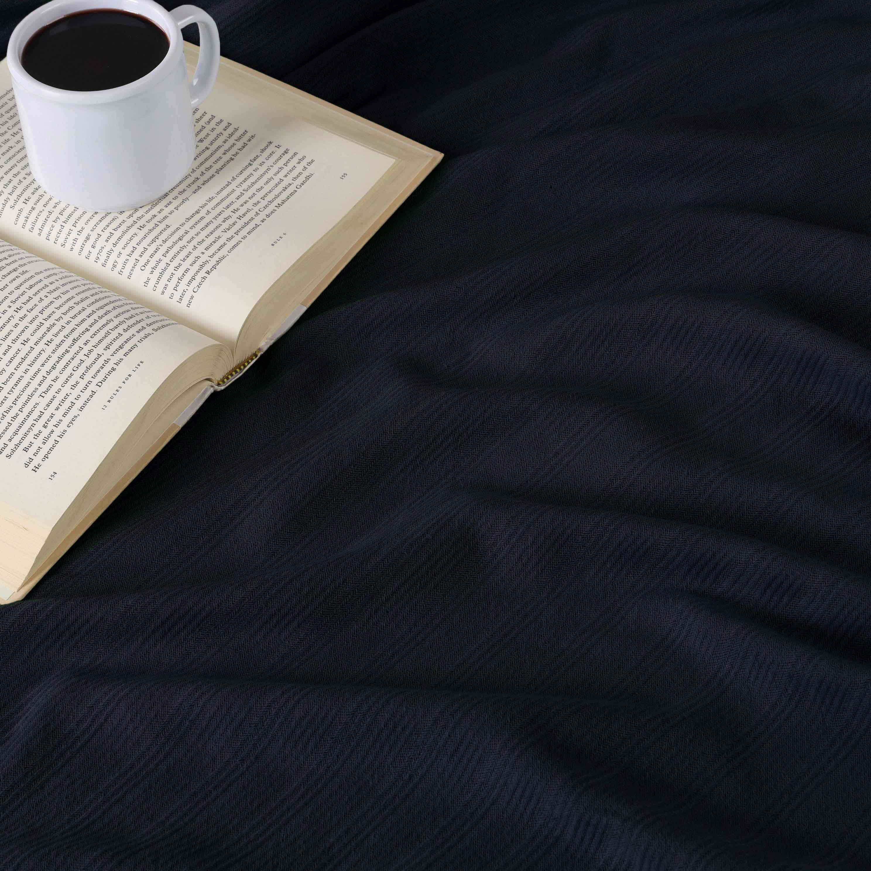 Premium Milan Cotton Textured Striped Lightweight Woven Blanket - Soft & Breathable Throw for Sofa, Bed, Picnic & Outdoor Use