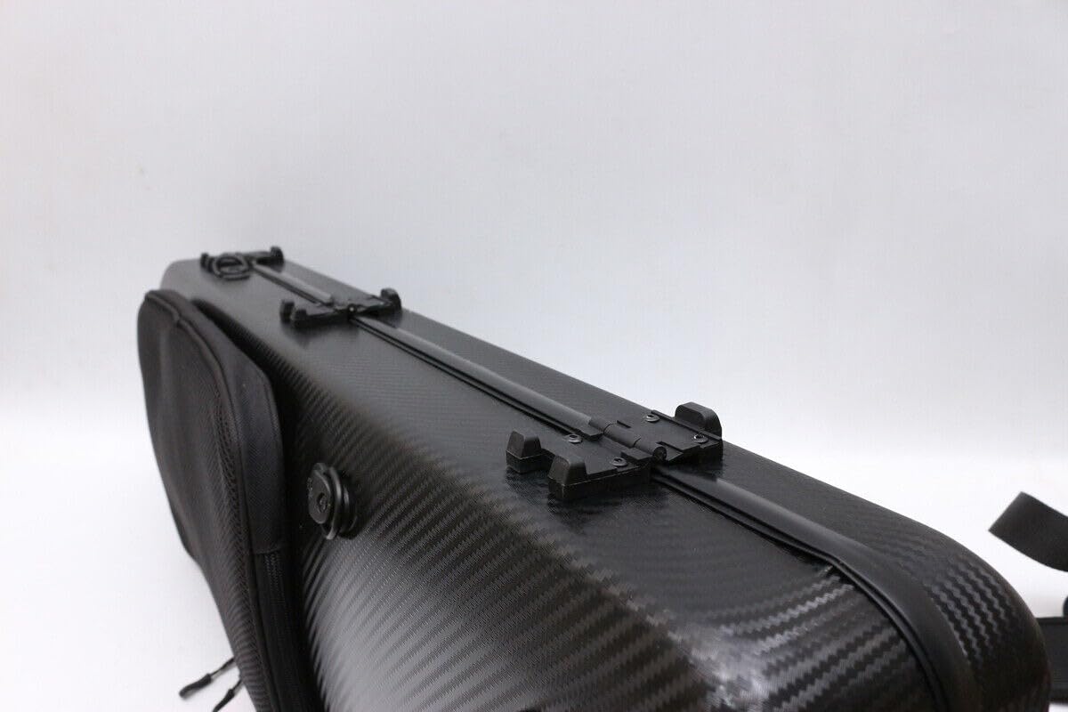 Premium Carbon Fiber Full Size 4/4 Violin Case - Lightweight, Durable & Secure with Rectangular Code Lock & Adjustable Strap (Black) - Perfect for Travel, Performances & Professional Musicians