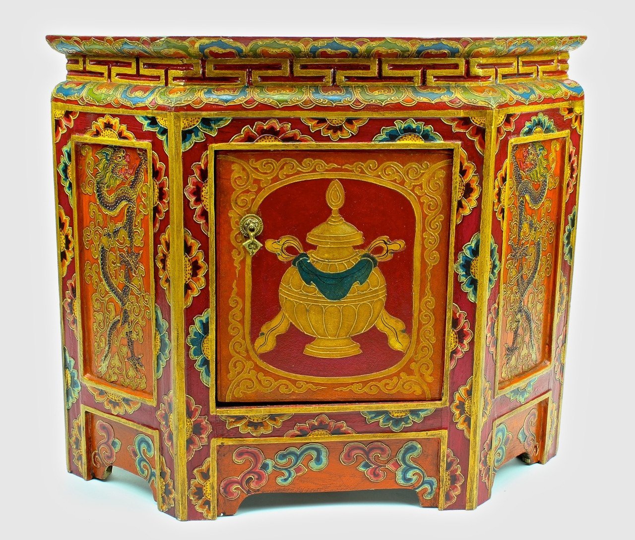 Handcrafted Great Treasure Vase Corner Cabinet - Vintage Style Wooden Display Shelf for Home Decor | Perfect for Living Room, Bedroom & Entryway Storage