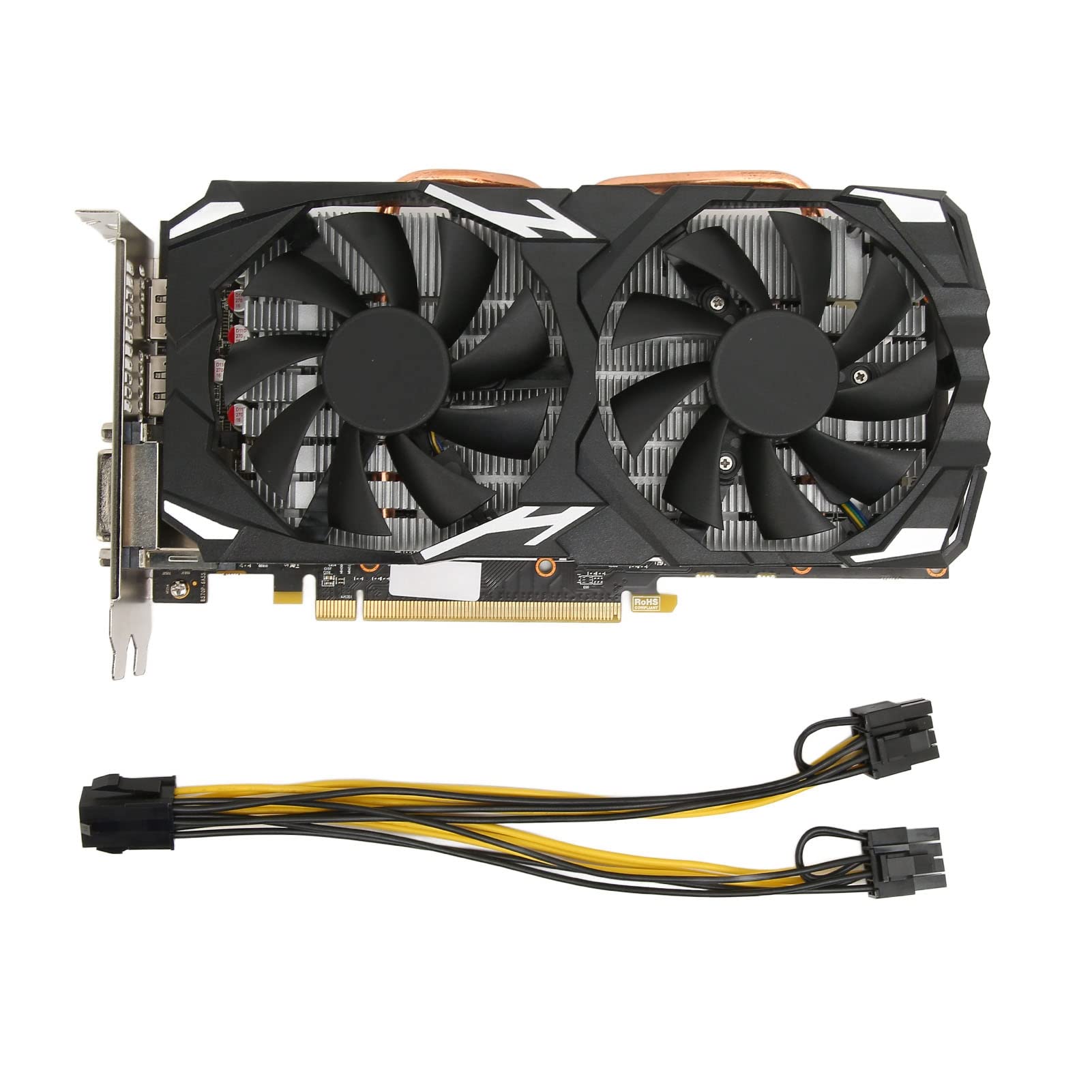 RX 580 8GB GDDR5 256-bit Gaming Graphics Card with Dual Cooling Fans - 2048SP, 3x DP, HDMI, DVI, PCIe 3.0 x16 - Plug & Play for 1080P PC Gaming, Video Editing & Cryptocurrency Mining