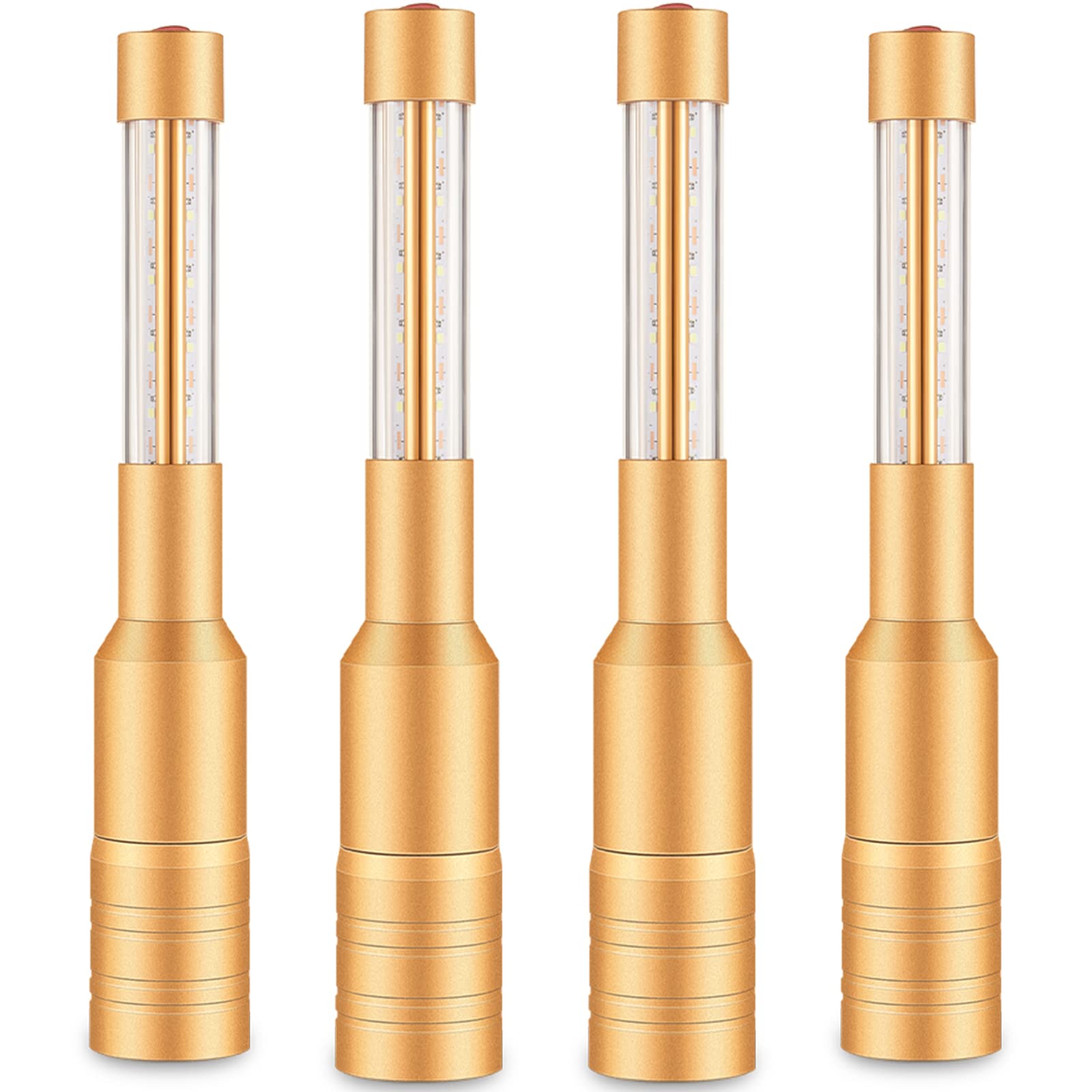 Lewtemi 4 Pieces LED Strobe Baton Lights - Rechargeable Champagne Bottle Topper & Bottle Service Sparklers for VIP Nightclubs, Bars, Weddings, Birthday Parties & Events (Gold)