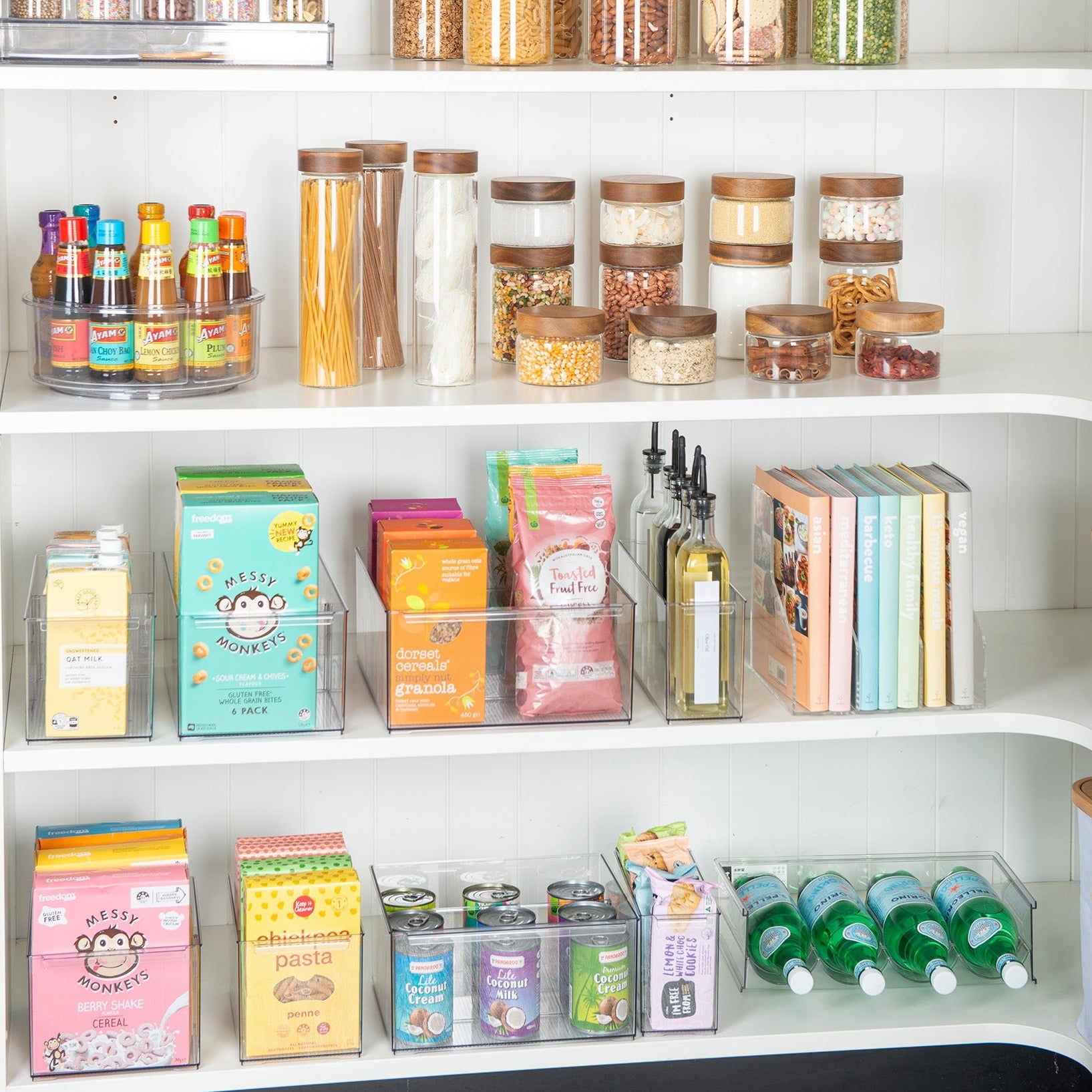 Stackable Pantry Storage Containers - Large Airtight Food Storage Bins for Kitchen Organization | Perfect for Flour, Sugar, Rice & Dry Goods