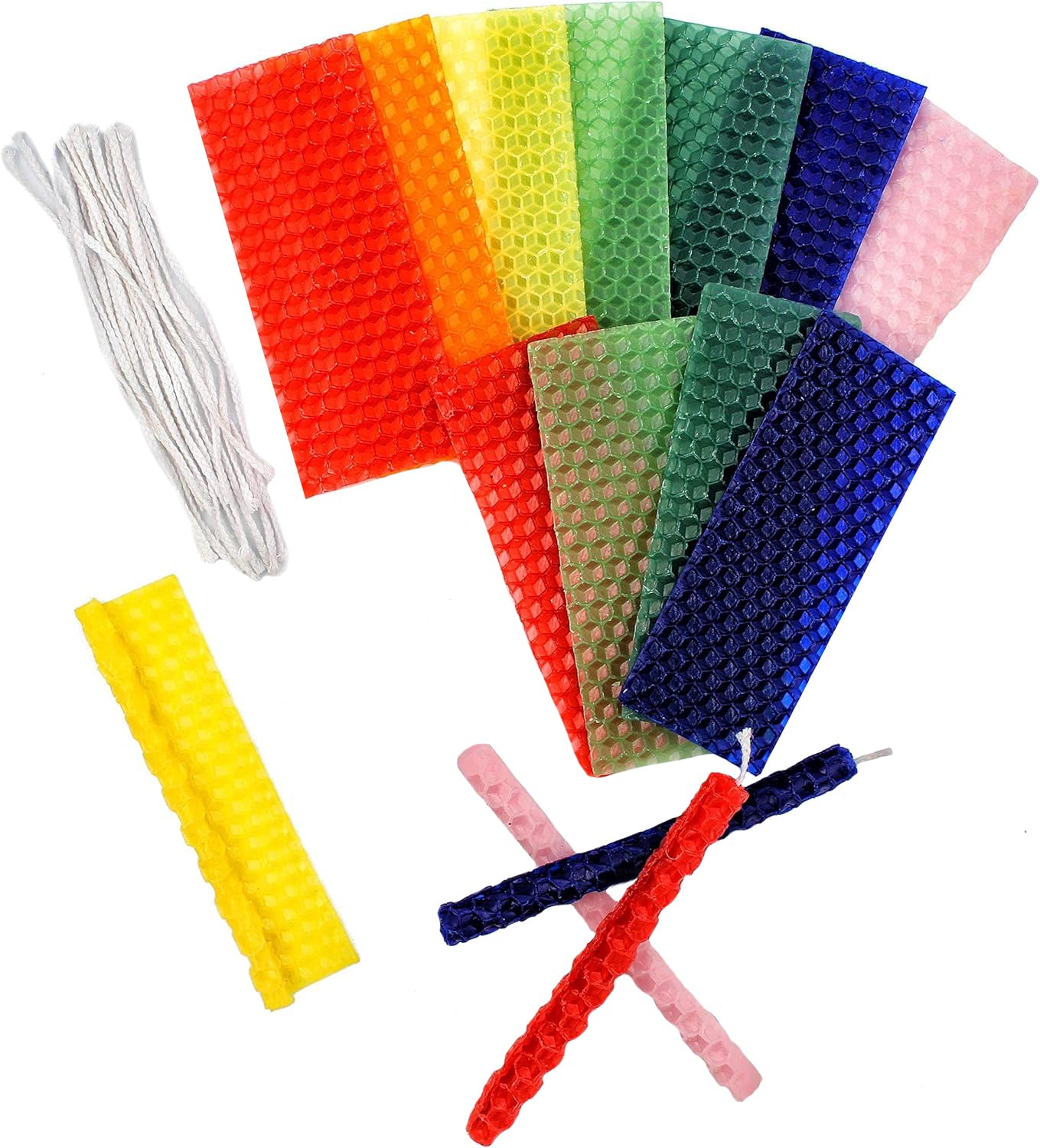 DIY Hanukkah Beeswax Candles Kit - Make Your Own Chanukah Candles with 24 Beeswax Sheets & Complete Supplies - Perfect for Jewish Holiday Celebrations, Home Decor & Gift Giving