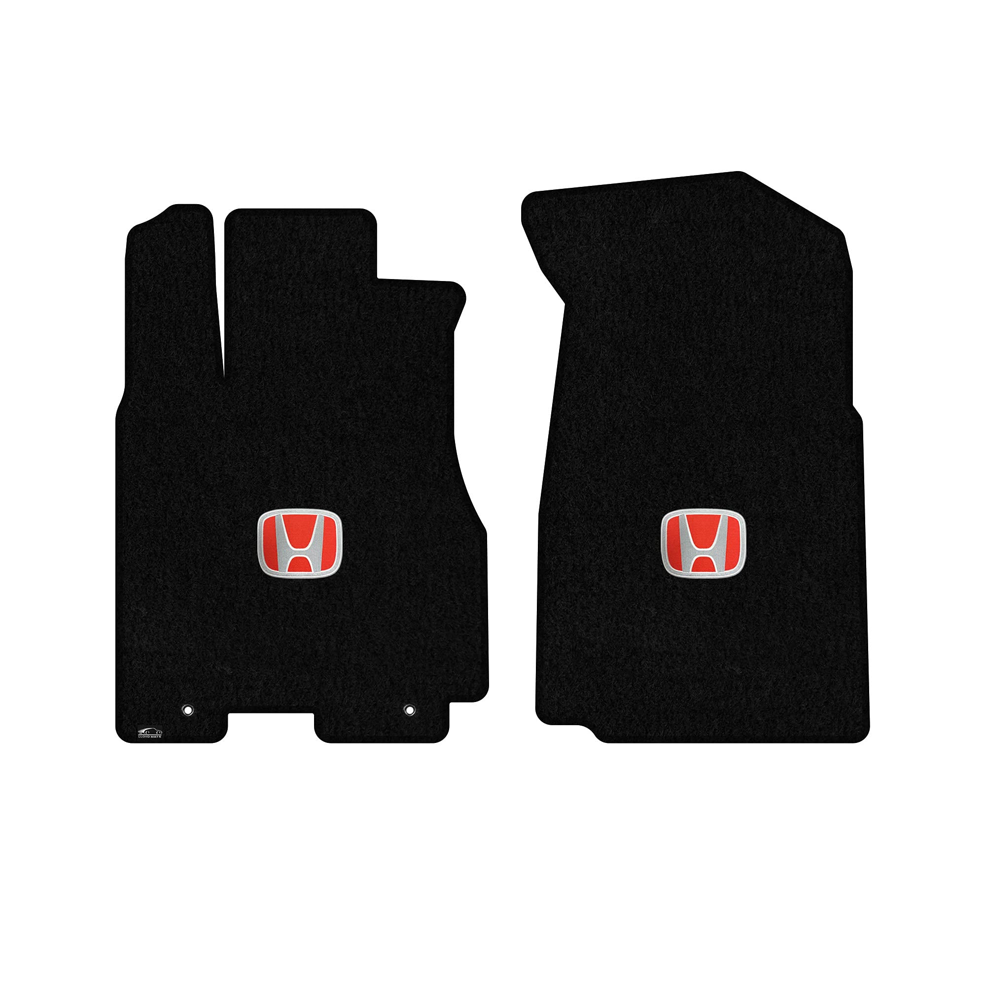 Premium Custom-Fit Carpet Floor Mats for Honda CR-V 2002-2006 | Luxury Car Floor Liners with Silver & Red Honda Logo (Black, 2-Piece Front Set) - Perfect for Daily Commuting, Road Trips & Vehicle Protection