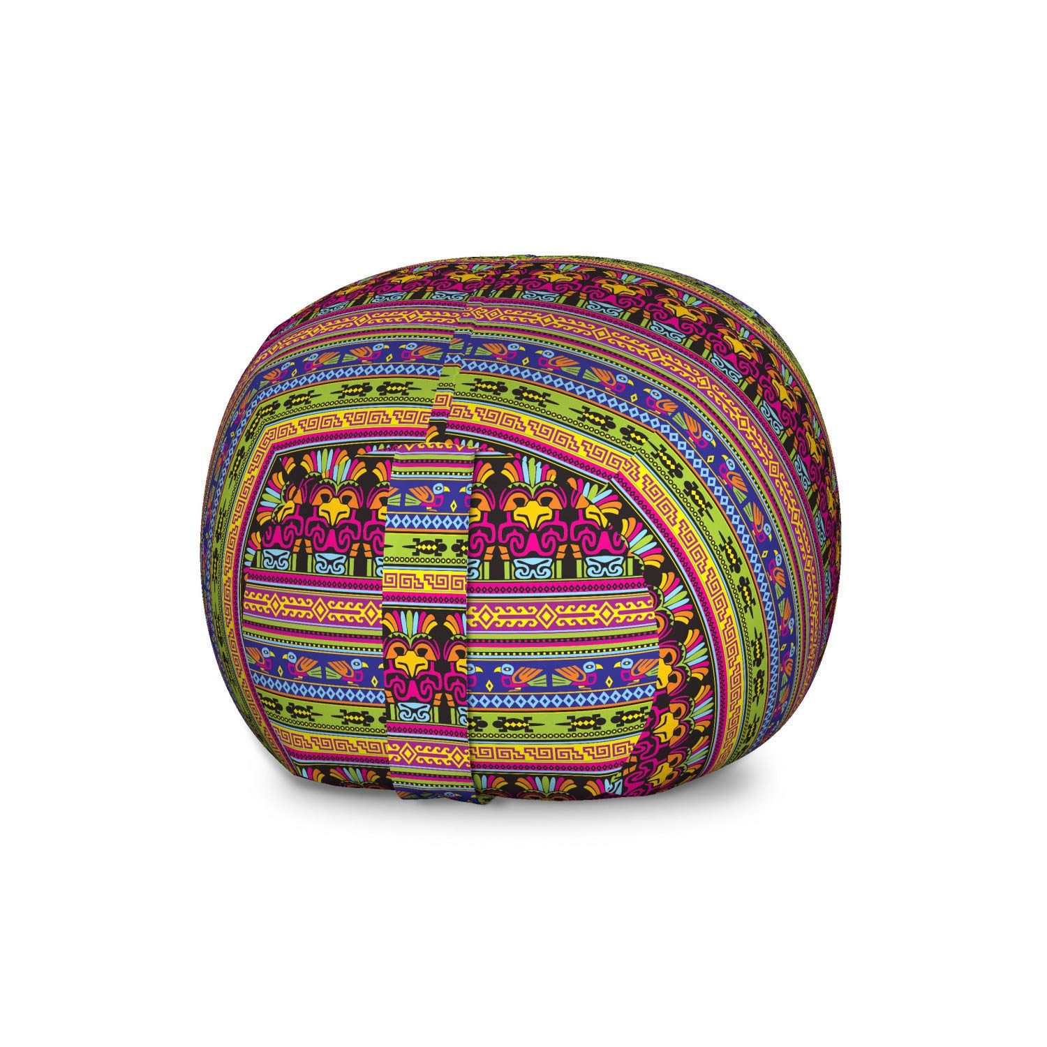 Ambesonne Prehistoric Storage Toy Bag Chair - Aztec Tribal Animal Print, Large Washable Stuffed Animal Organizer | Kids Room Decor, Playroom Storage, Dorm Organizer