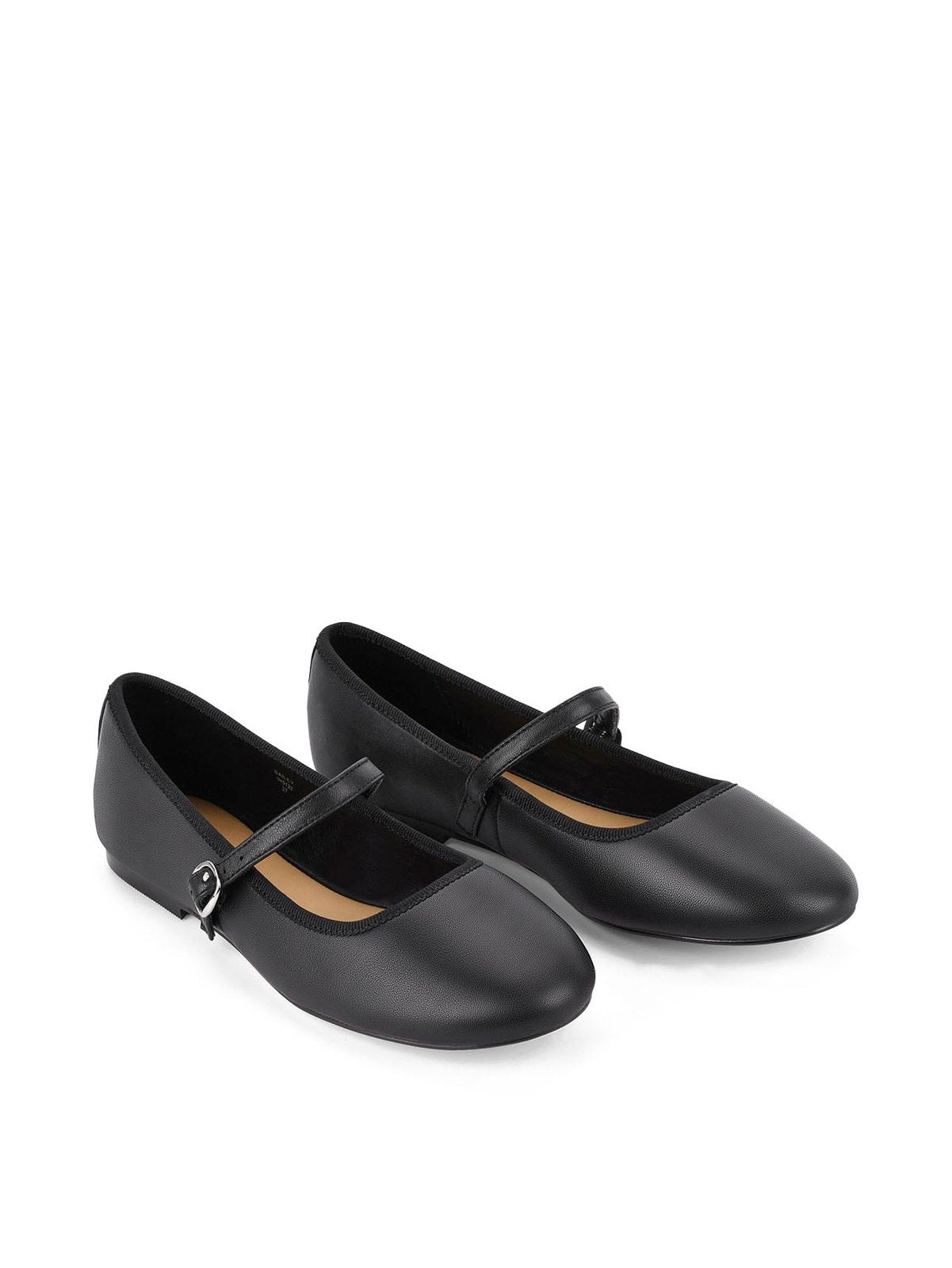 Bailey Flats Black Leather Women's Shoes - Comfortable & Stylish Slip-On Flats for Work, Office, and Casual Wear