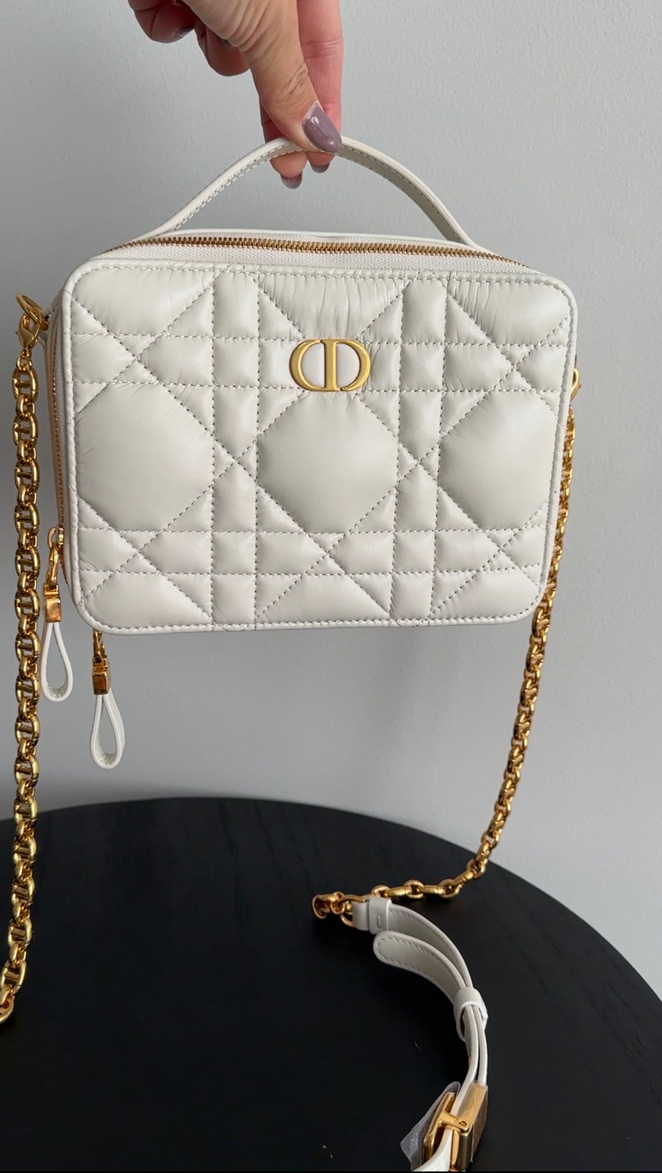 Christian Dior Caro Box Card Pouch Bag with Chain Strap - Luxury Designer Wallet on Chain for Women | Perfect for Parties, Date Nights & Special Occasions