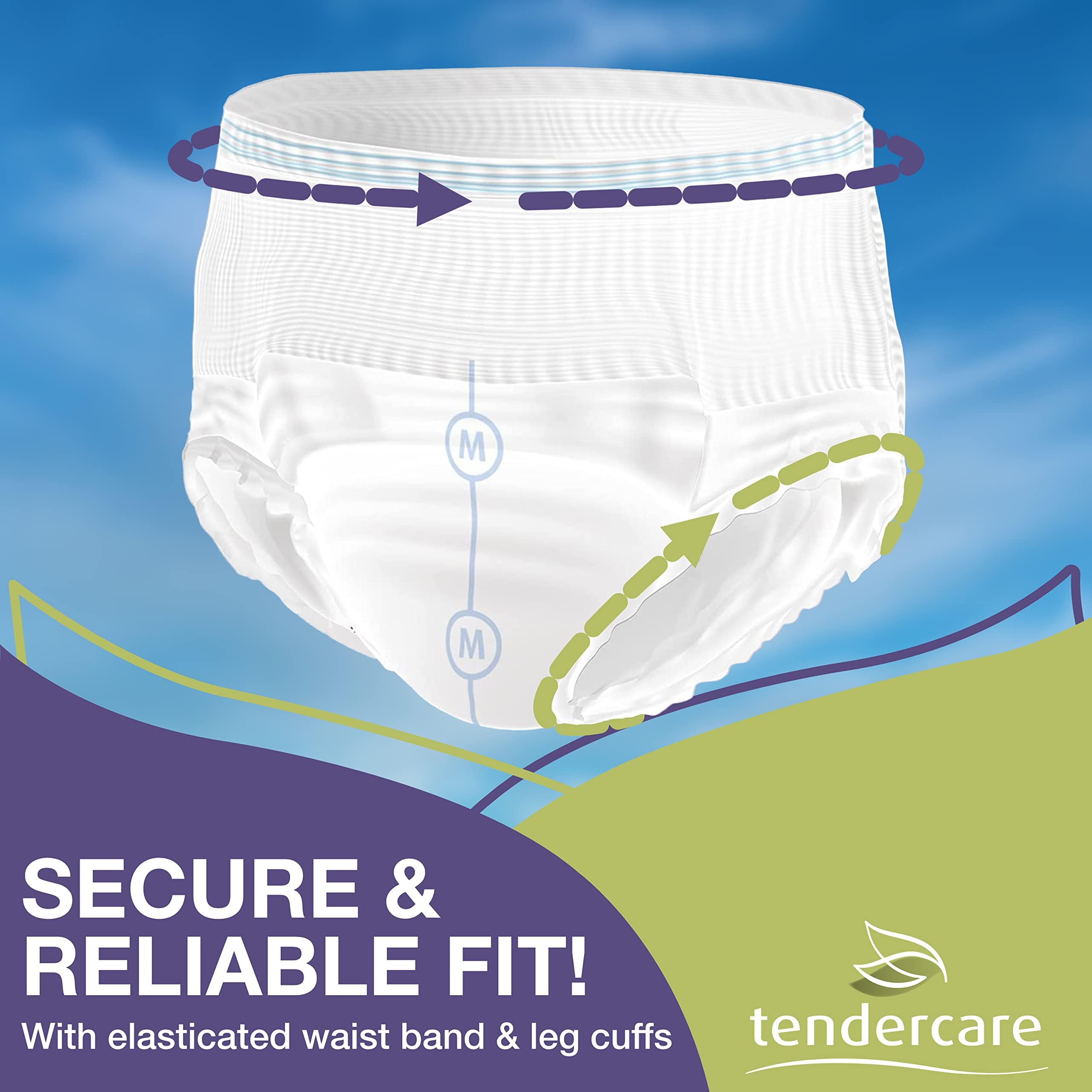 Tendercare Protect - Adult Incontinence Underwear for Men & Women - Medium Pull Up Disposable Pants (40 Count) - 1600ml High Absorbency - Odor Control & Leak Protection - Ideal for Overnight Use, Travel & Active Lifestyle
