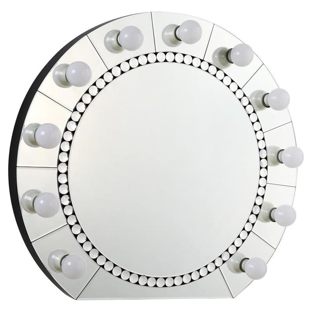 Acme Farai Elegant Glass Wall Decor with Mirrored & Faux Crystal Diamond Inlay - Perfect for Living Room, Bedroom, and Office Decoration