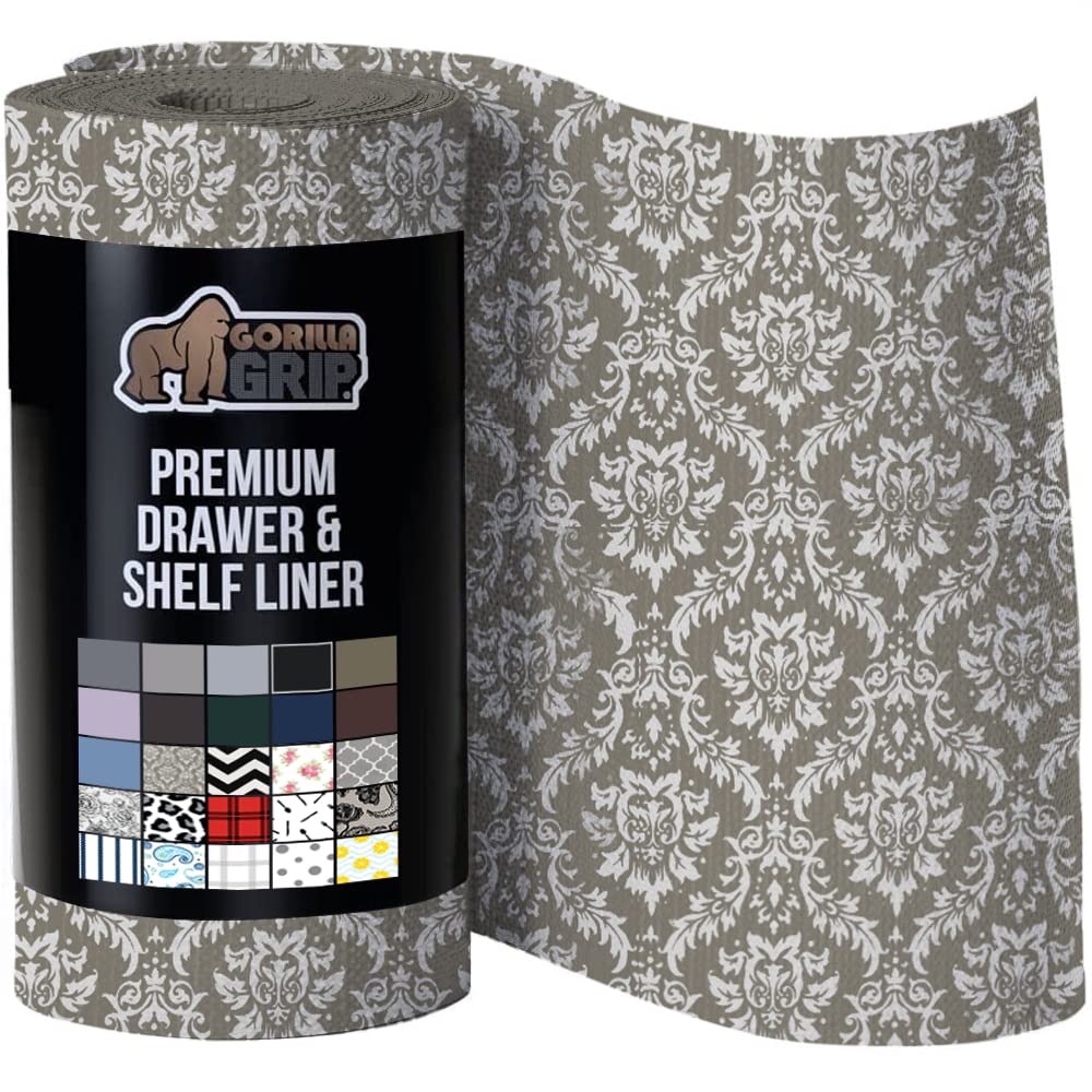 Gorilla Grip Non-Slip Drawer & Shelf Liner - Waterproof, Non-Adhesive, Easy to Clean & Cut - Smooth Surface for Kitchen Cabinets, Pantry, Shelves & Drawers - 16