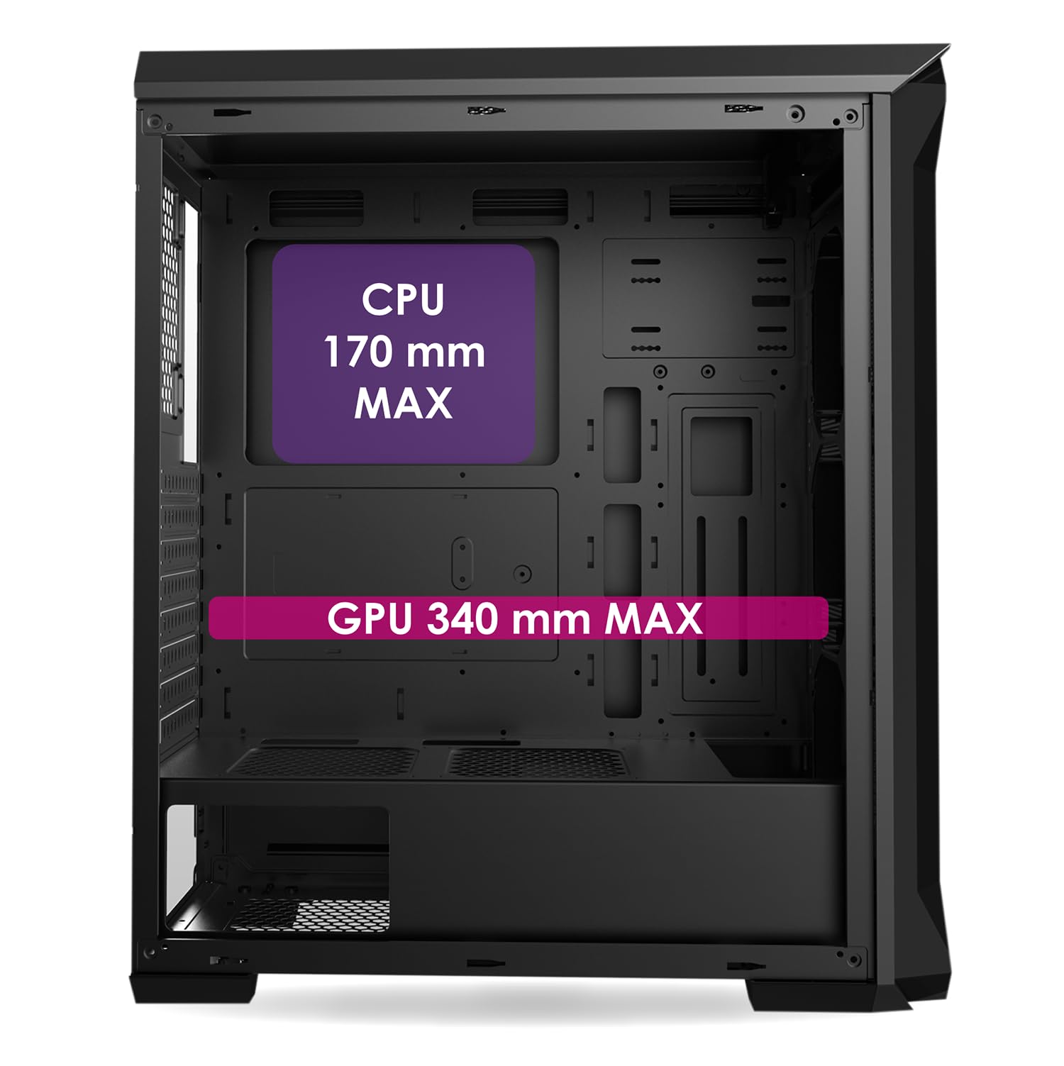 EMPIRE GAMING Darkwitcher Mid-Tower ATX PC Gaming Case with ARGB Lighting - Metal Mesh Front Panel & Tempered Glass Side Panel - Includes 4x 120mm 5V PWM Addressable RGB Fans - High Airflow Gaming PC Case for Ultimate Gaming Setup - Perfect for High-Performance Gaming PCs, Streaming Rigs & Esports Battlestations