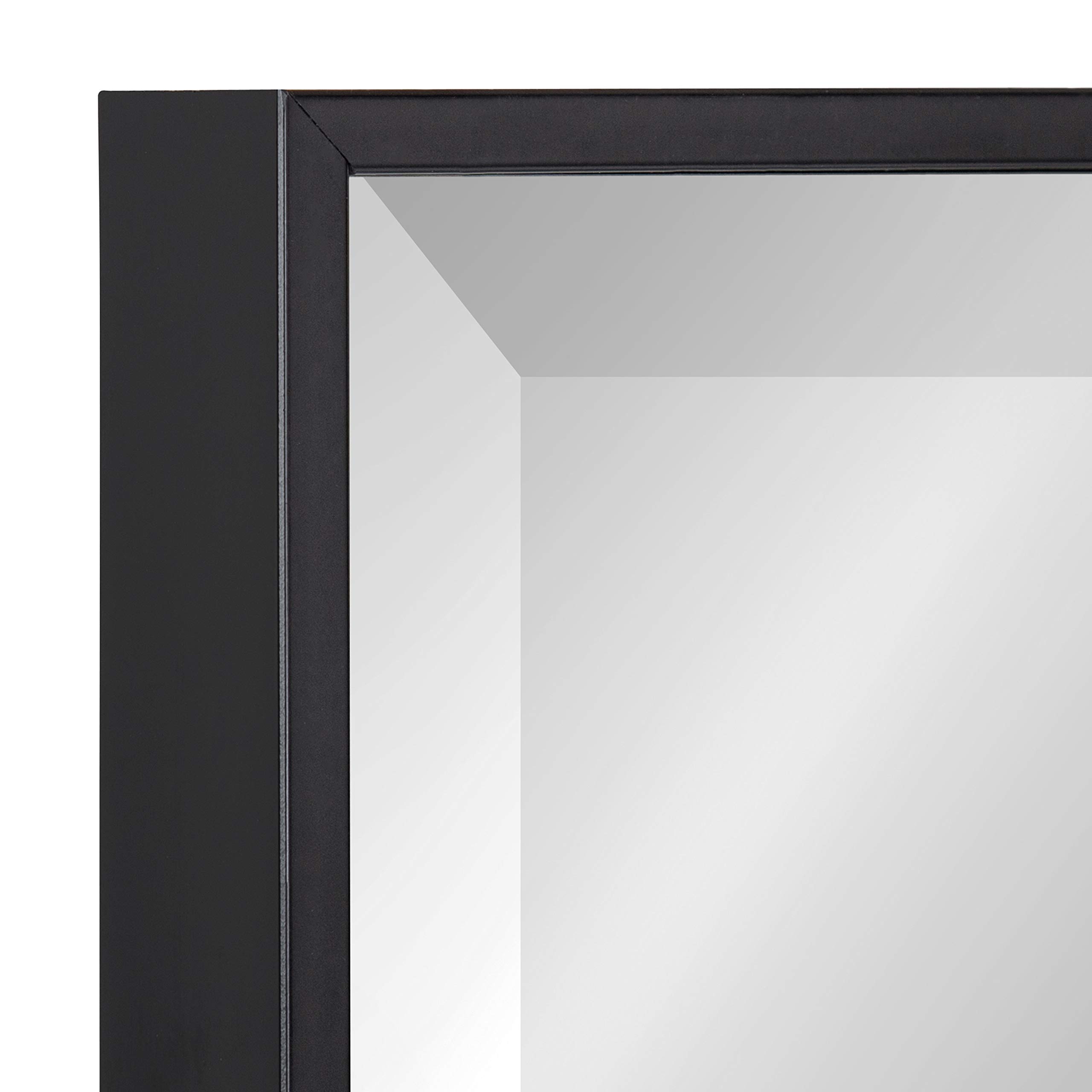 Kate & Laurel Rhodes 23x29 Inch Large Black Framed Rectangle Wall Mirror - Modern Sleek Decorative Mirror for Living Room, Bedroom, Entryway & Bathroom