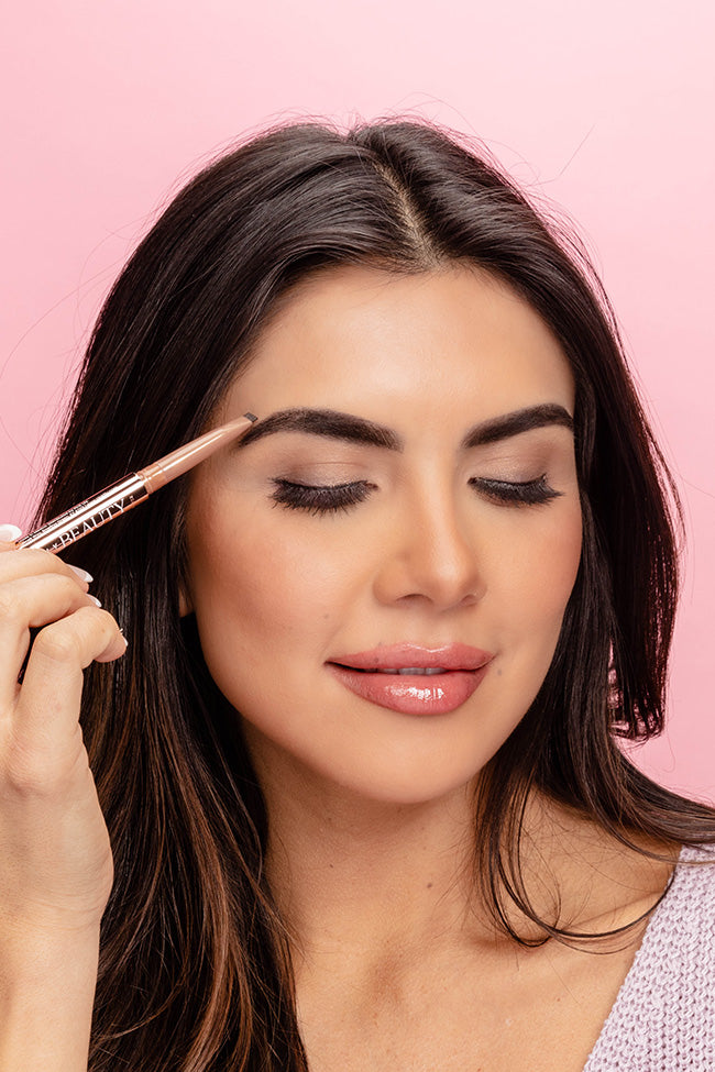 Pink Lily Beauty Fully Yours Brow Pomade Pencil - Deep Brown | Waterproof Eyebrow Makeup for Natural Look | Perfect for Daily Use & Special Occasions