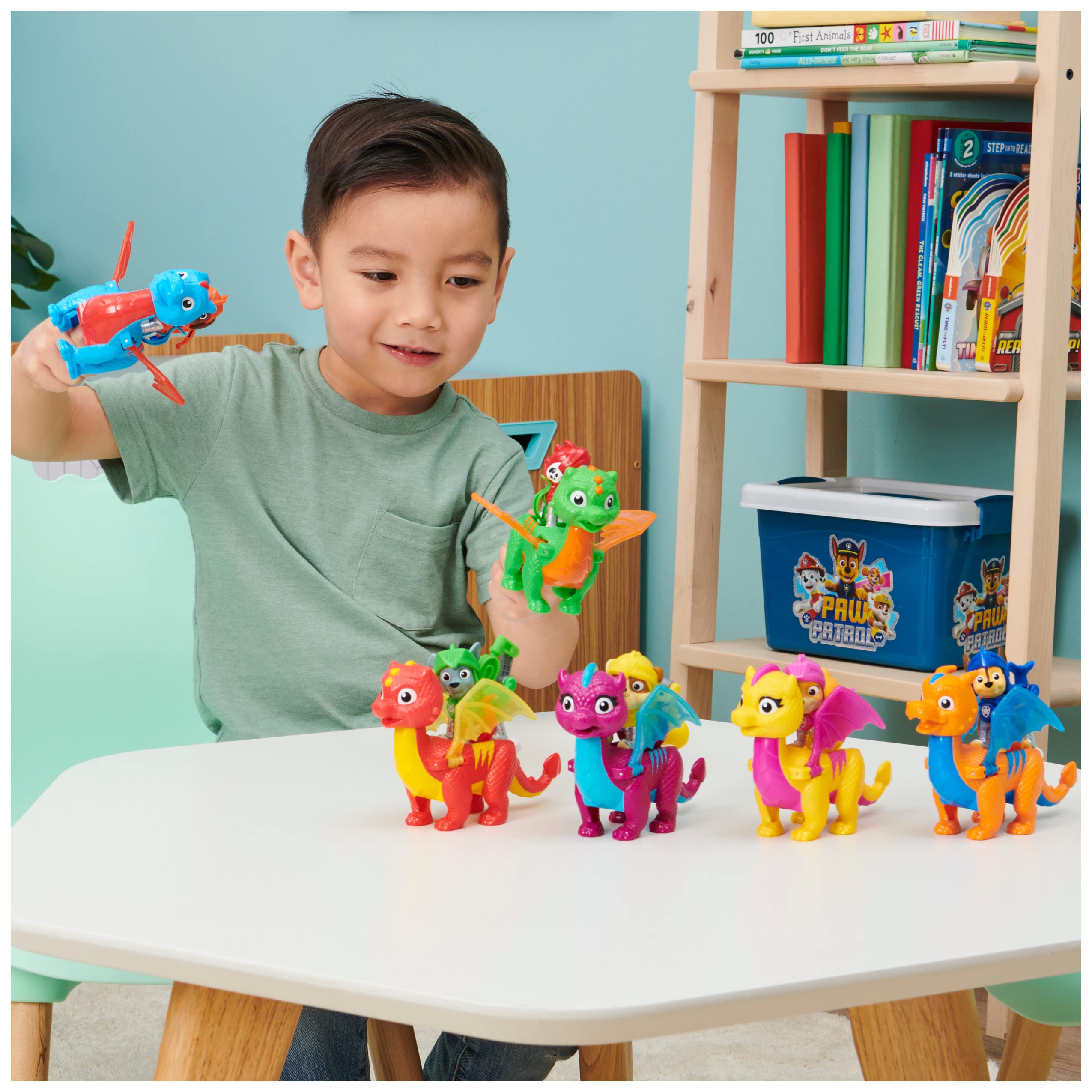 Paw Patrol Rescue Knights Rubble & Dragon Blizzie Action Figure Set - 2 Pack Kids Toy for Boys & Girls Age 3+ | Birthday Gift, Pretend Play, Adventure Role Play