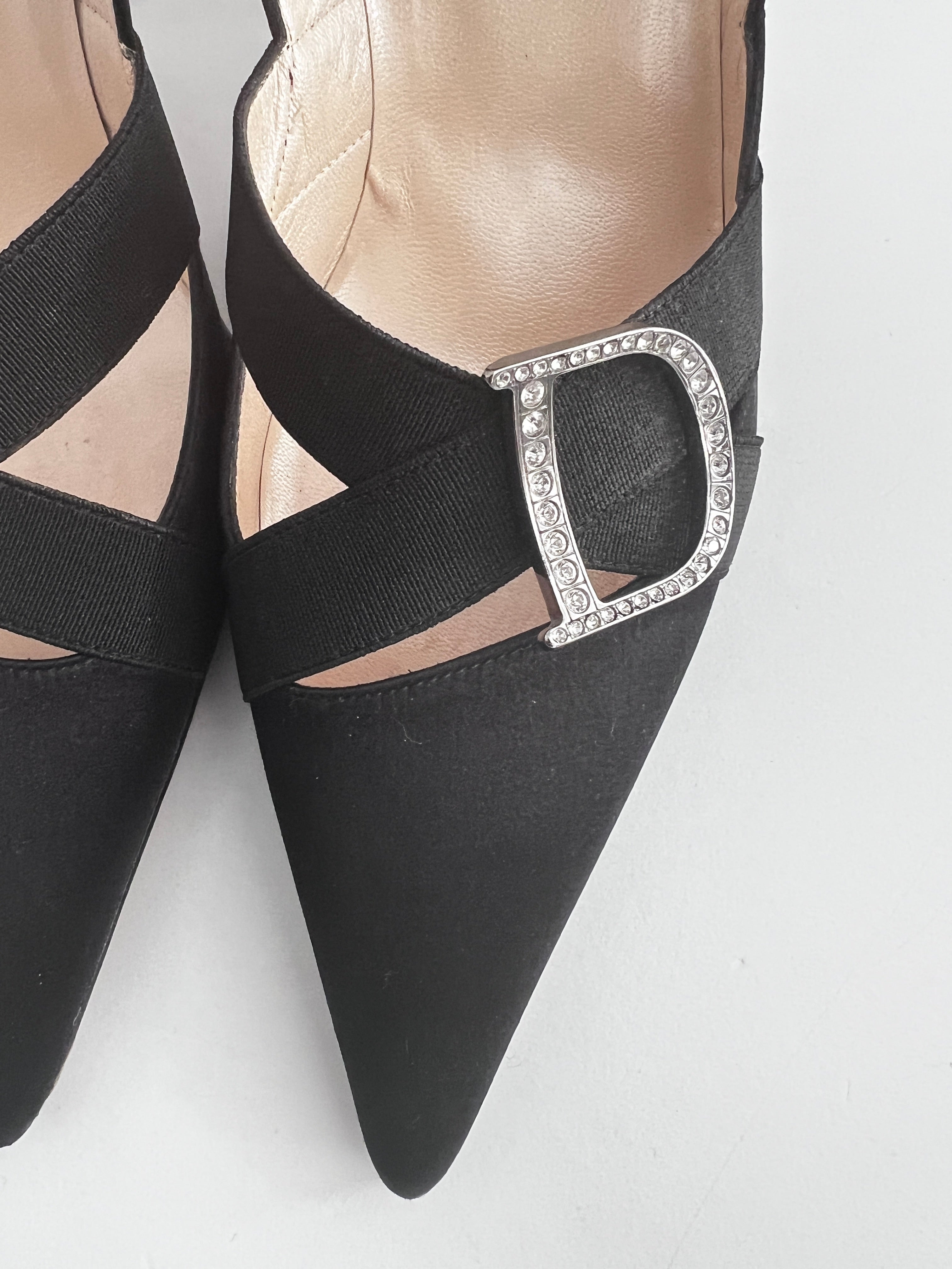 Dior Black Satin Heels for Women - Luxury High Heel Pumps for Evening Parties & Formal Events