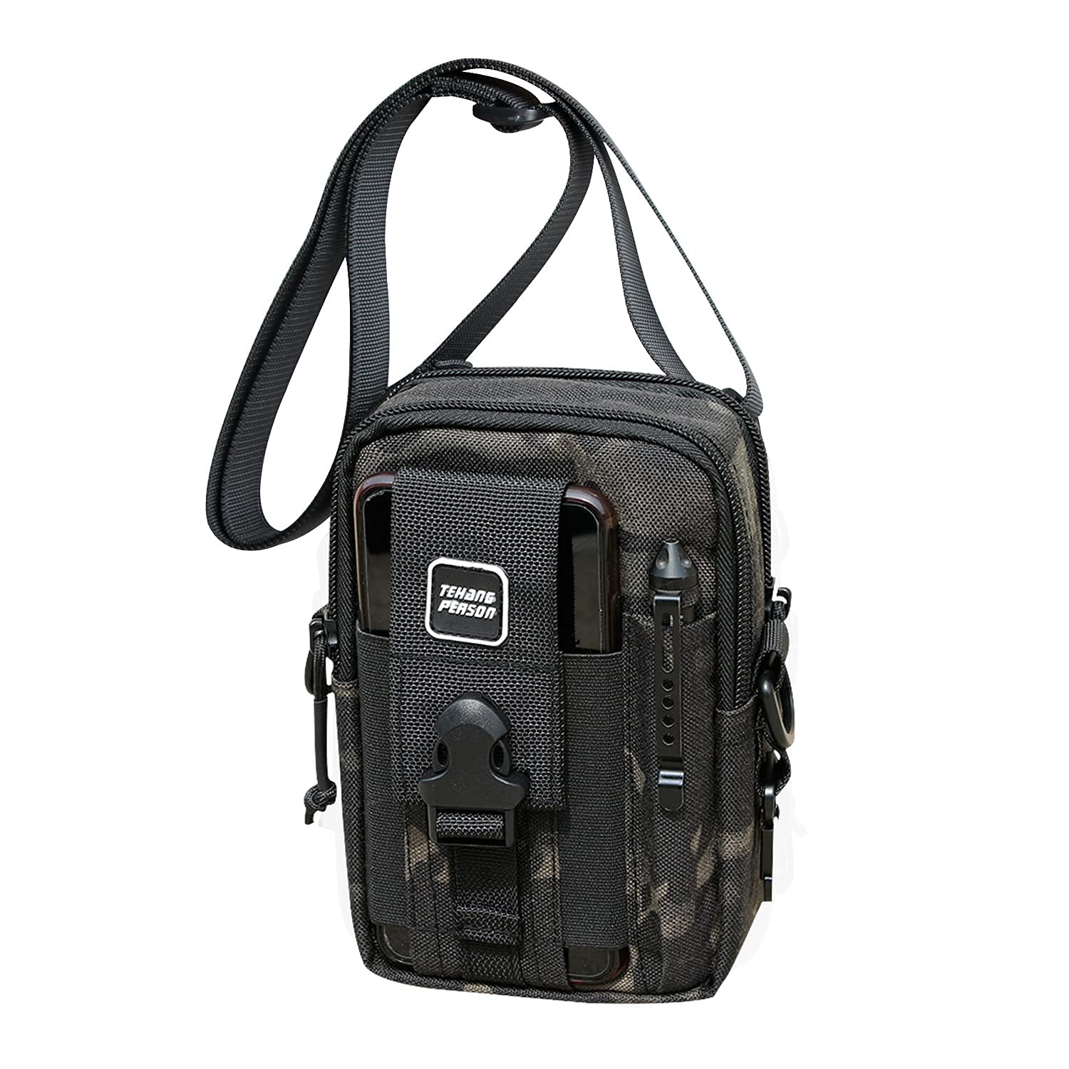 Tactical MOLLE EDC Utility Pouch - Compact Multipurpose Waist Bag with Phone Holster & Adjustable Strap (Black) - Perfect for Outdoor, Hiking, Camping & Everyday Carry