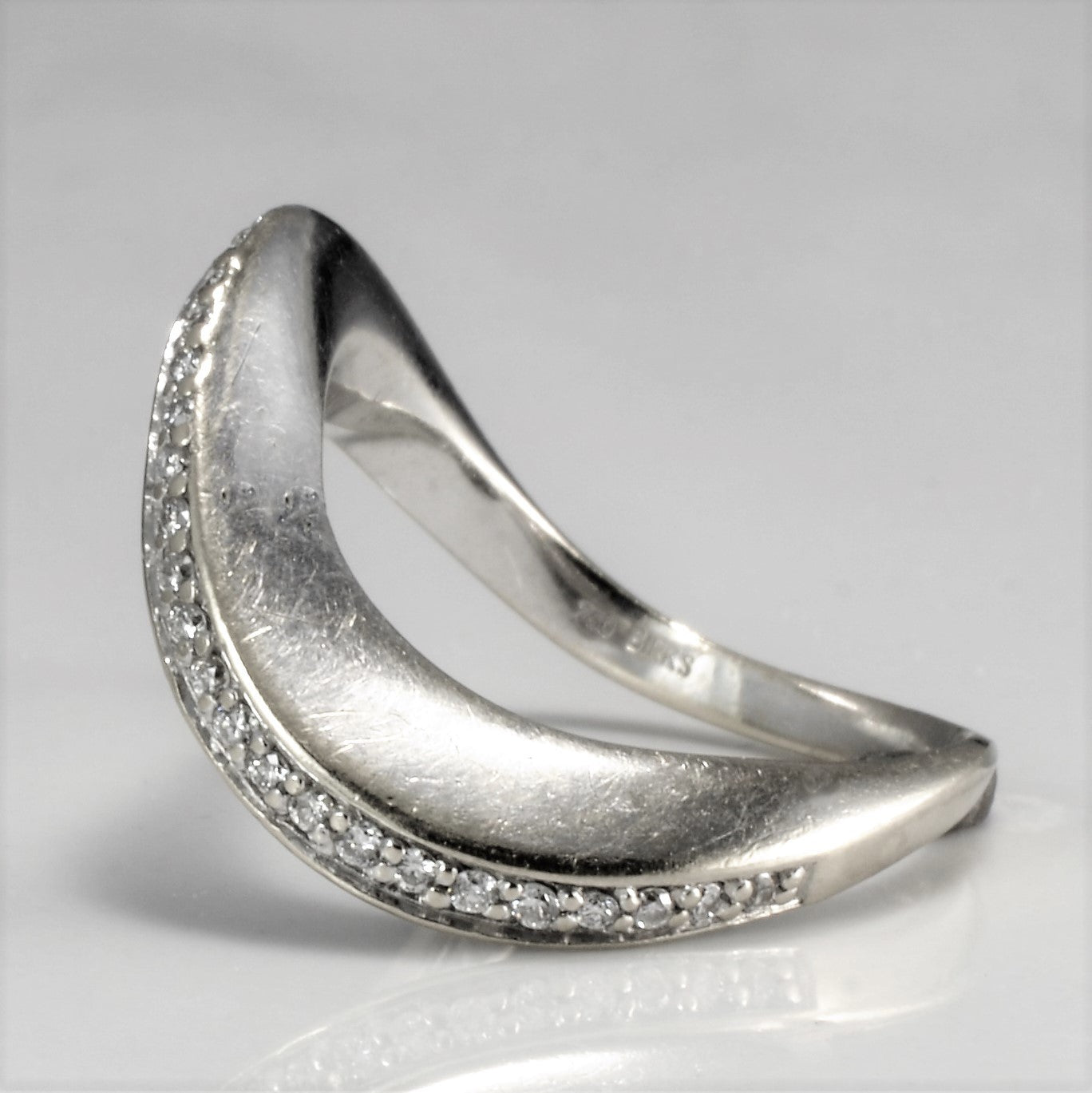 Birks' Pave Diamond Wave Ring | 0.15 Carat Total Weight, Size 7.5 | Elegant Stackable Ring for Women, Perfect for Anniversary Gifts & Everyday Wear