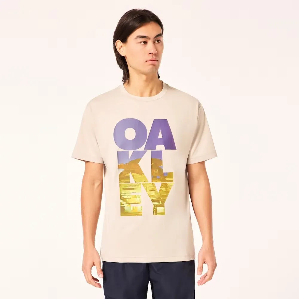 Oakley Enhance QDEVO SS Tee Bold 3.0 Lunar - Men's Performance Short Sleeve T-Shirt for Running, Gym & Outdoor Activities